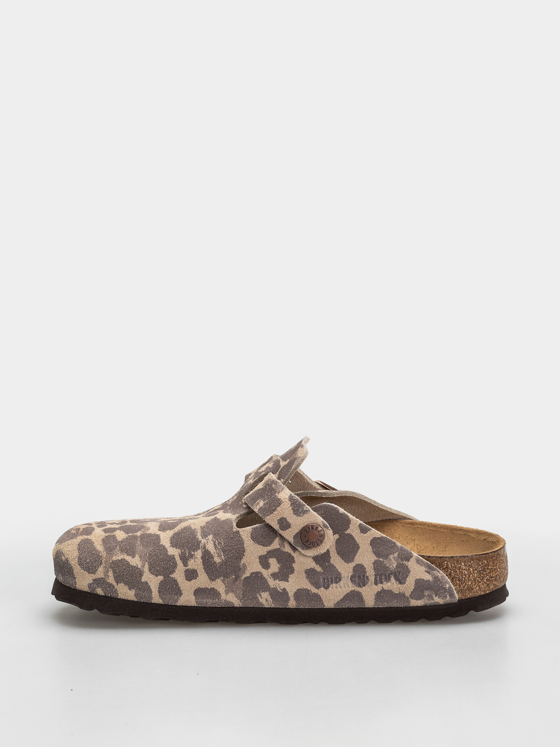 Klapki Birkenstock Boston Suede Leather Narrow (leo sandcastle)