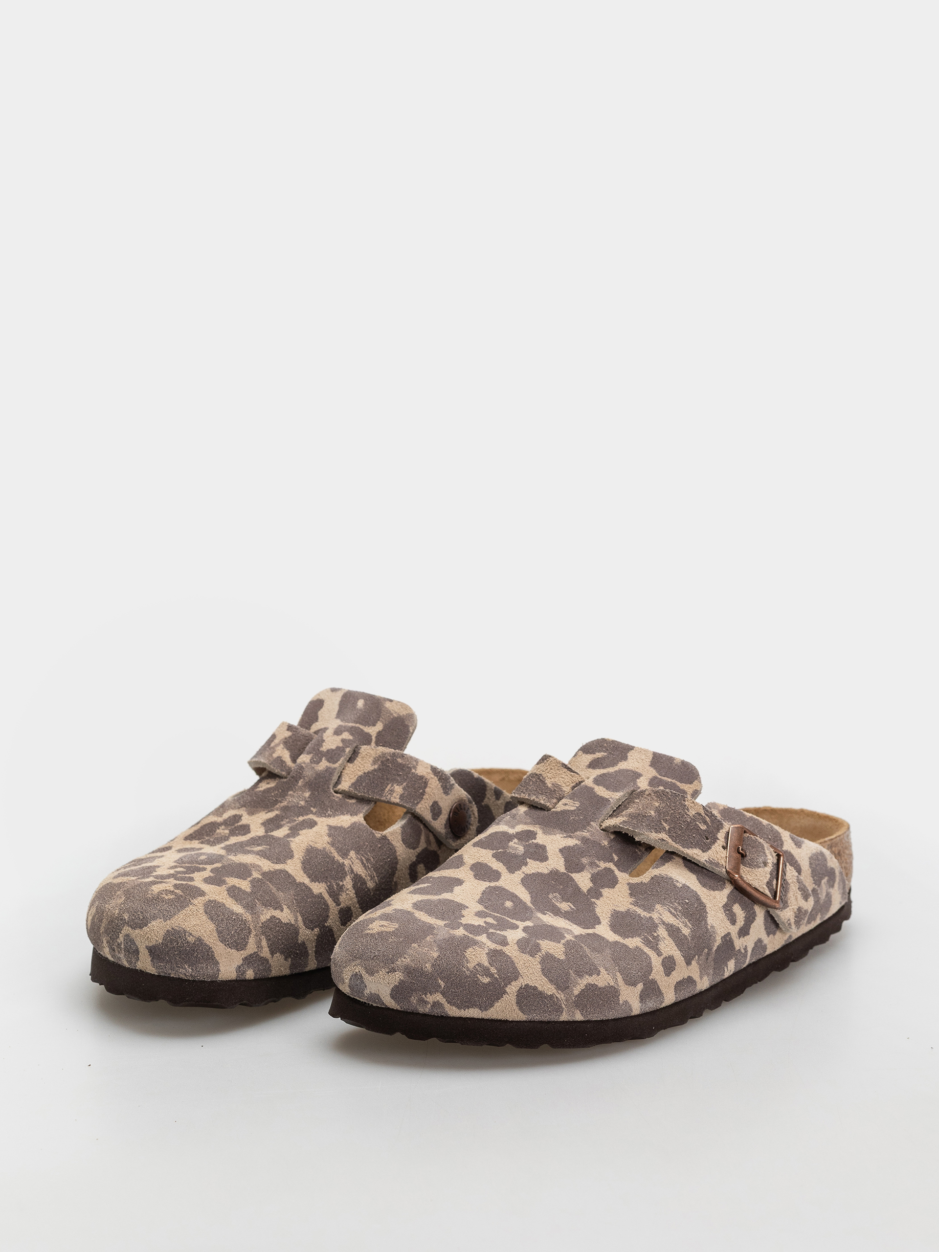 Klapki Birkenstock Boston Suede Leather Narrow (leo sandcastle)