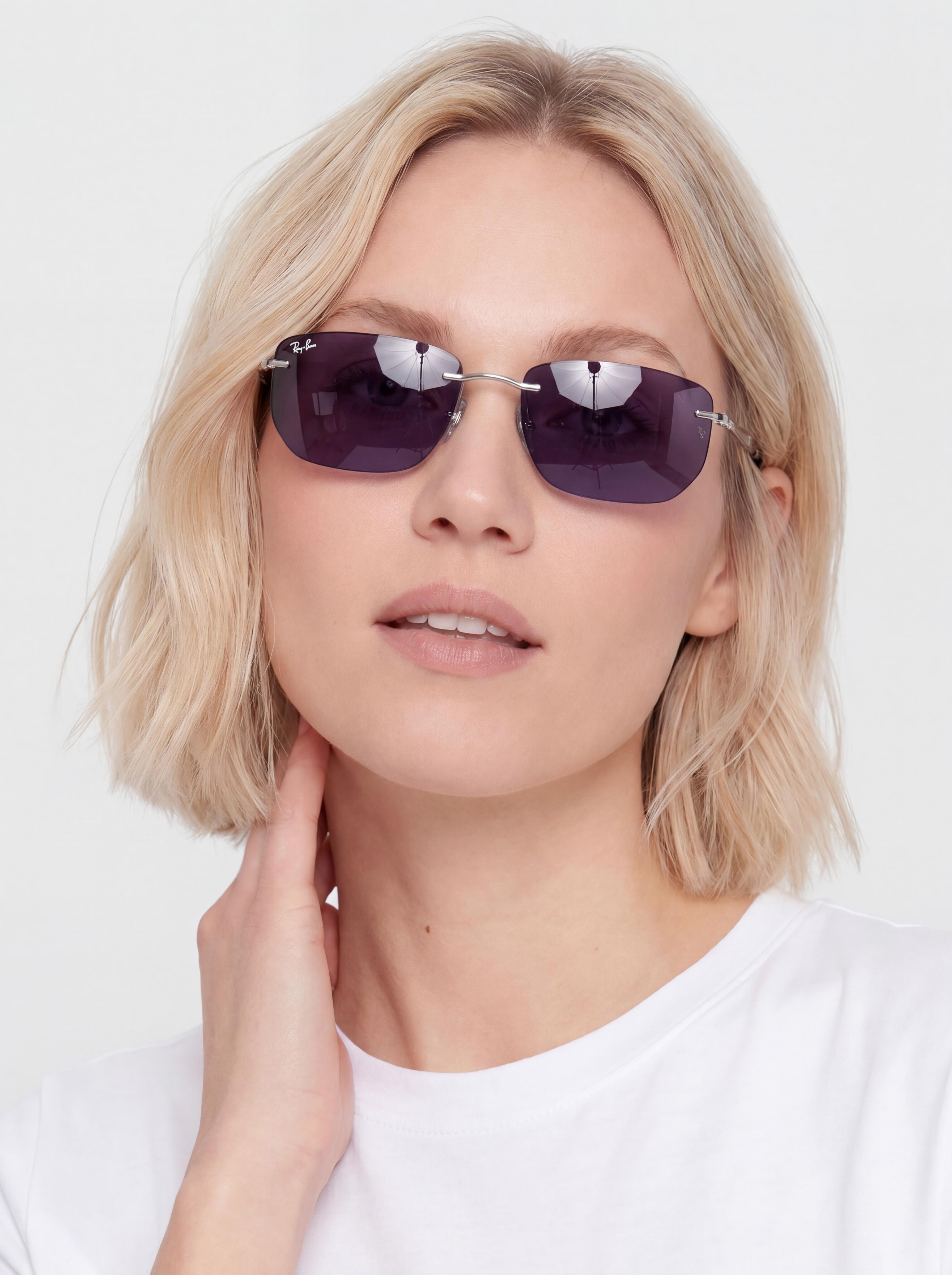 Okulary przeciwsłoneczne Ray-Ban Rb3768 Transitions Color Touch (polerowany srebrny/ametyst transitions)
