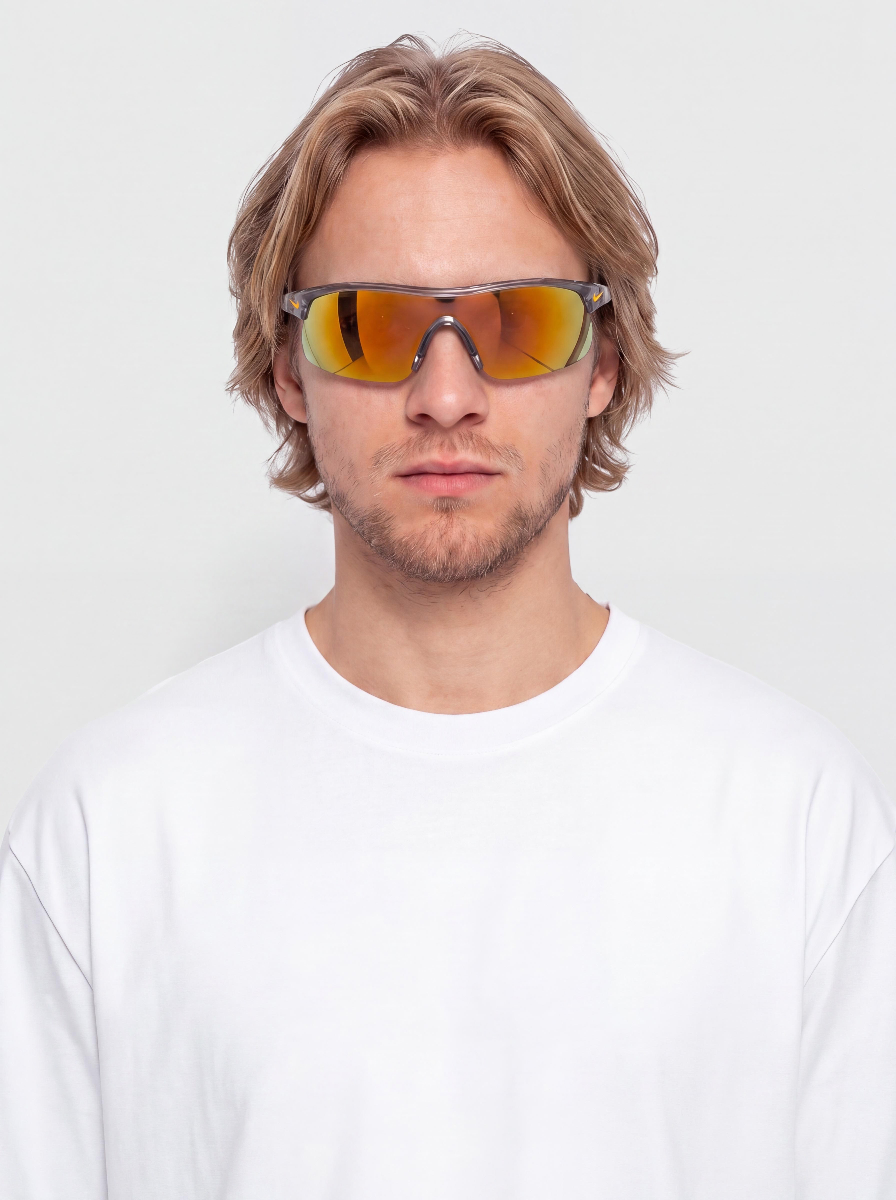 Okulary przeciwsłoneczne Nike Show X1 (shiny wolf grey/orange mirror)
