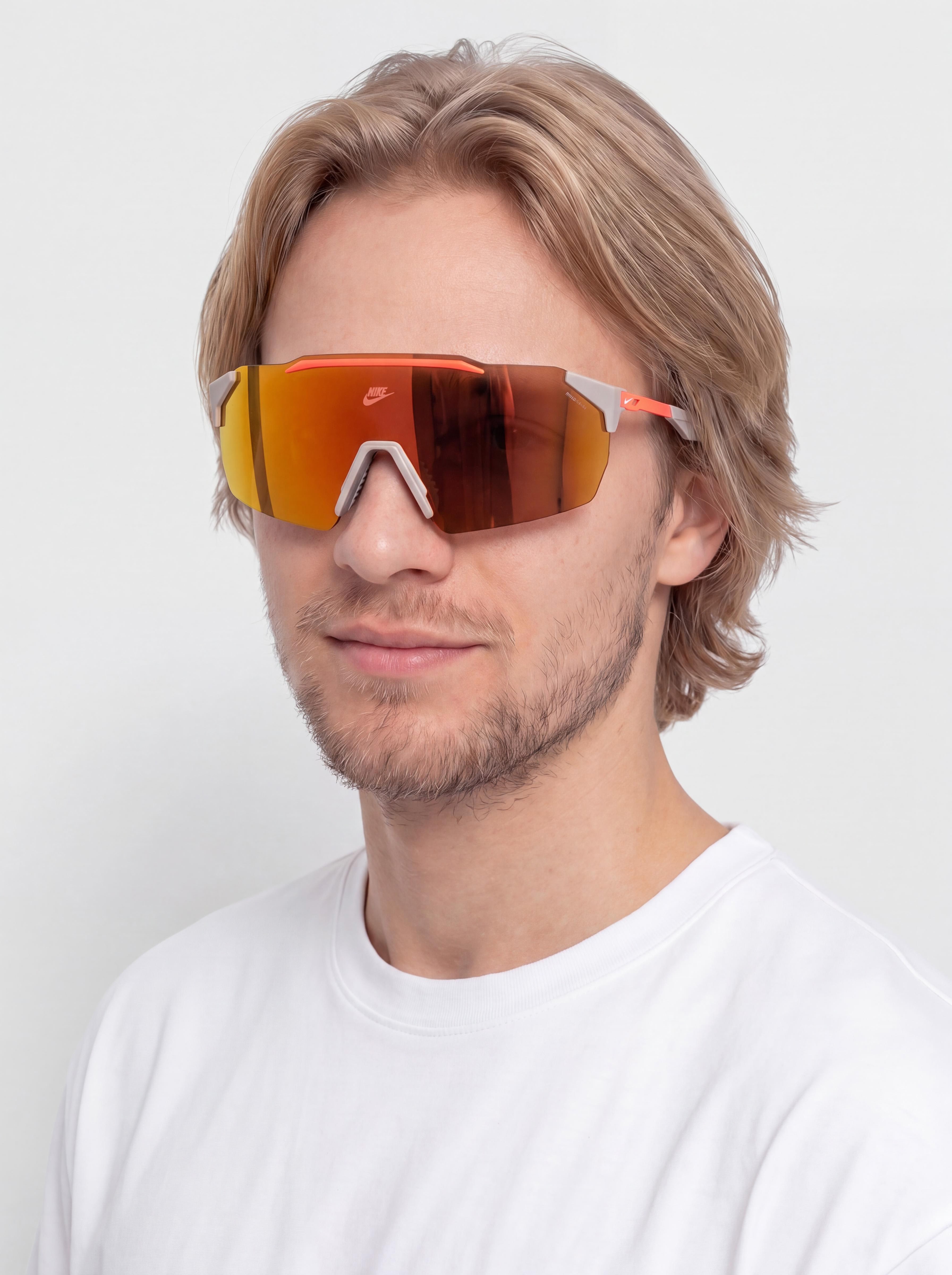 Okulary przeciwsłoneczne Nike Limitless Shield (college grey/orange mirror)