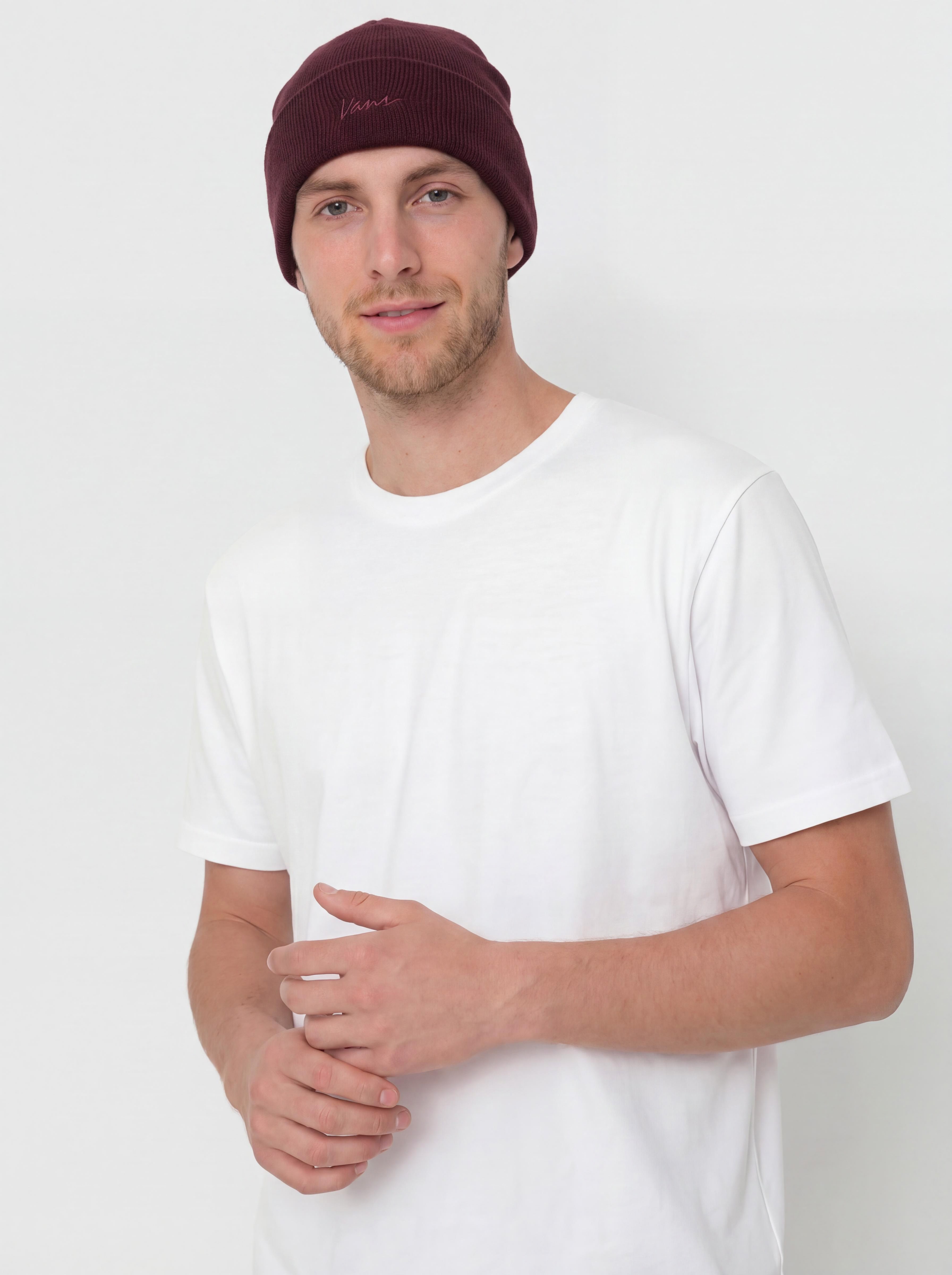 Czapka zimowa Vans Classic Script Tall Cuff (dark port)