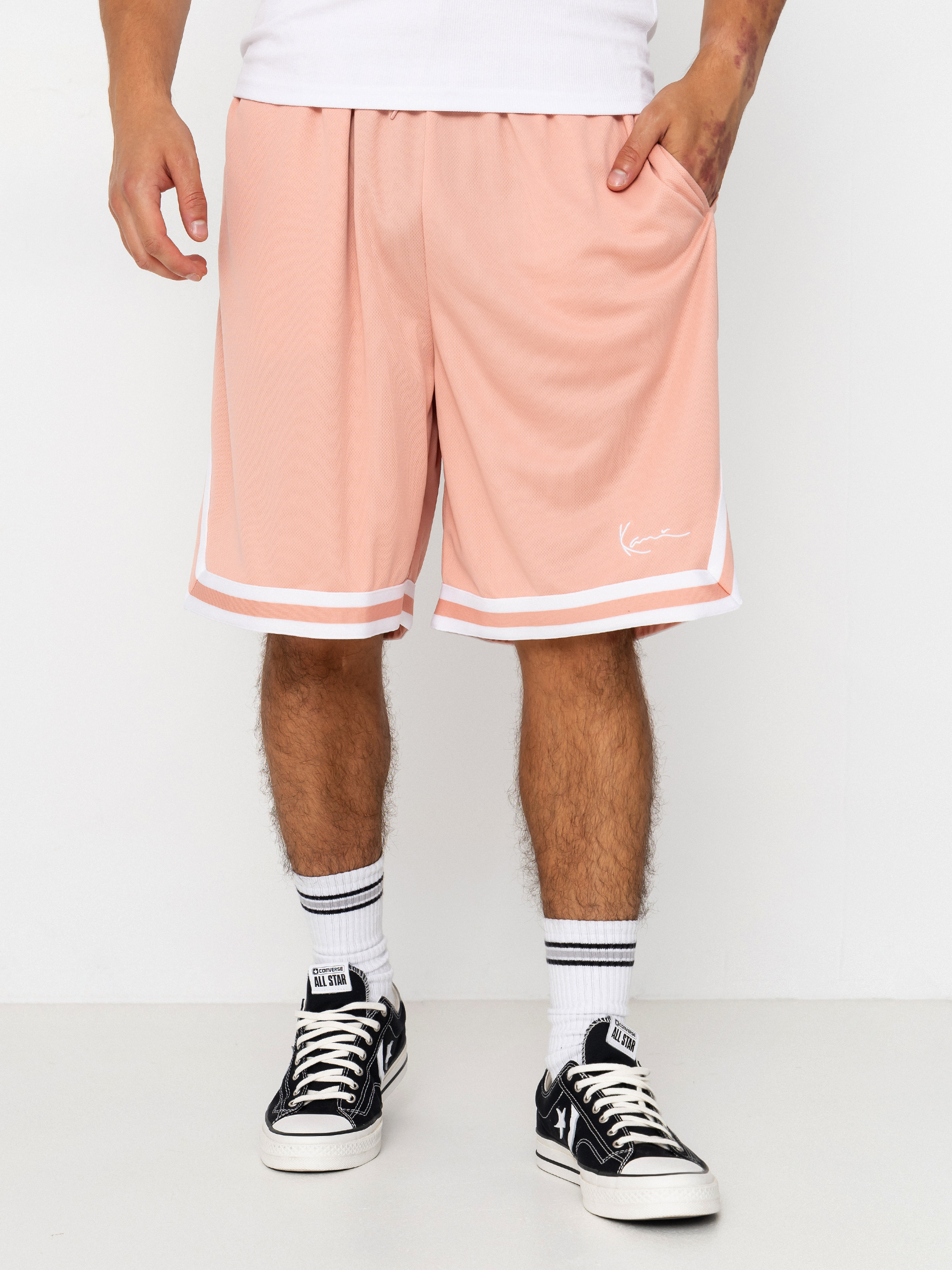 Szorty Karl Kani Small Signature Essential Mesh (pink)