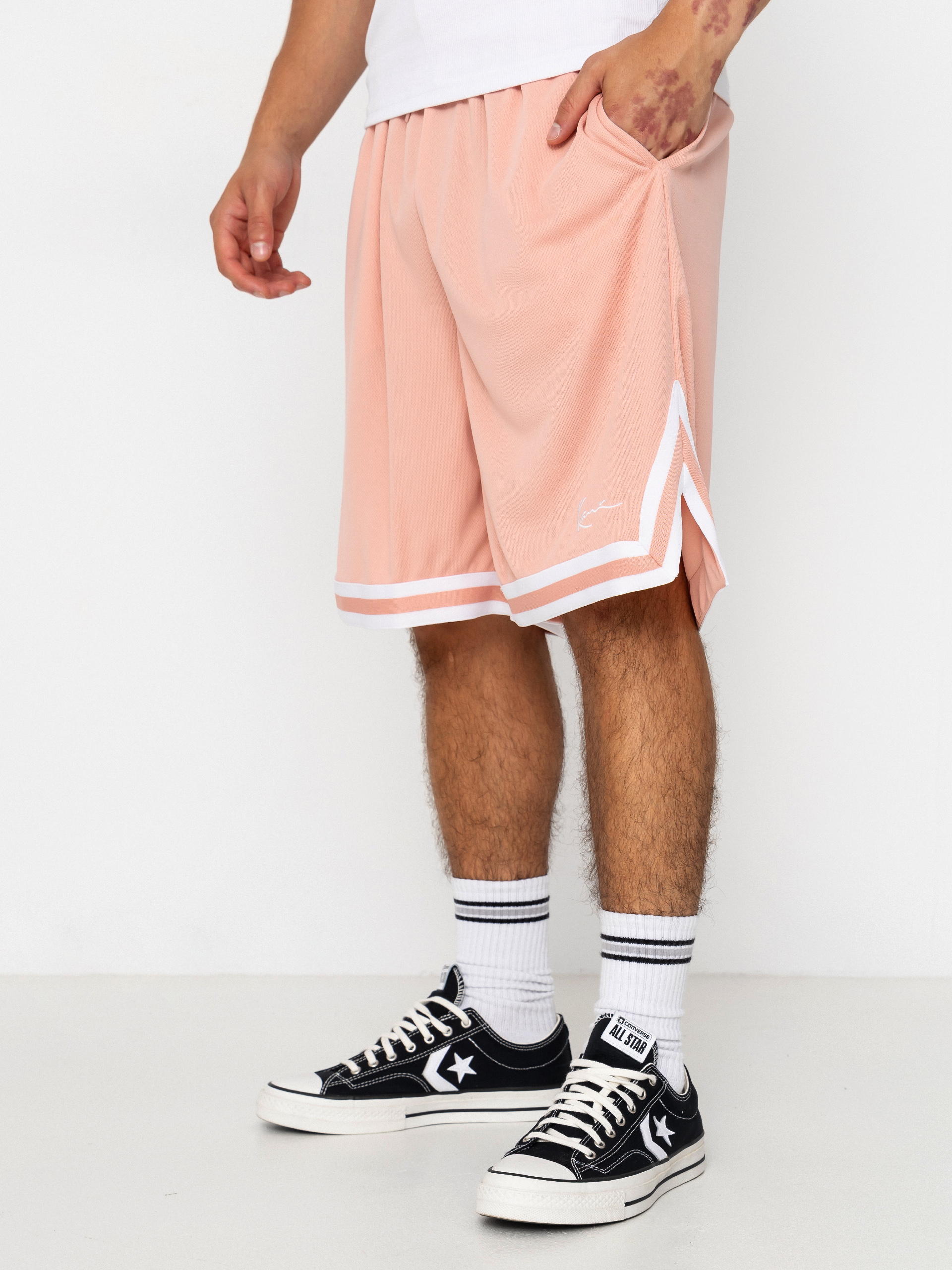 Szorty Karl Kani Small Signature Essential Mesh (pink)
