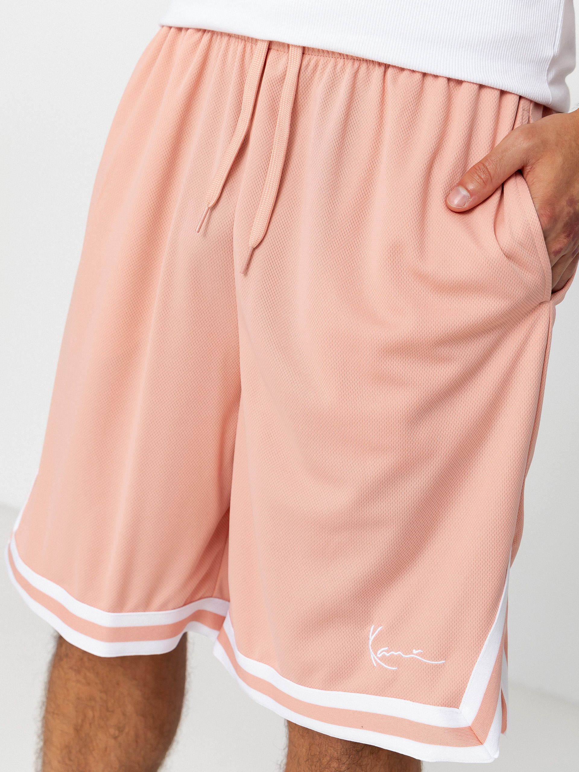Szorty Karl Kani Small Signature Essential Mesh (pink)
