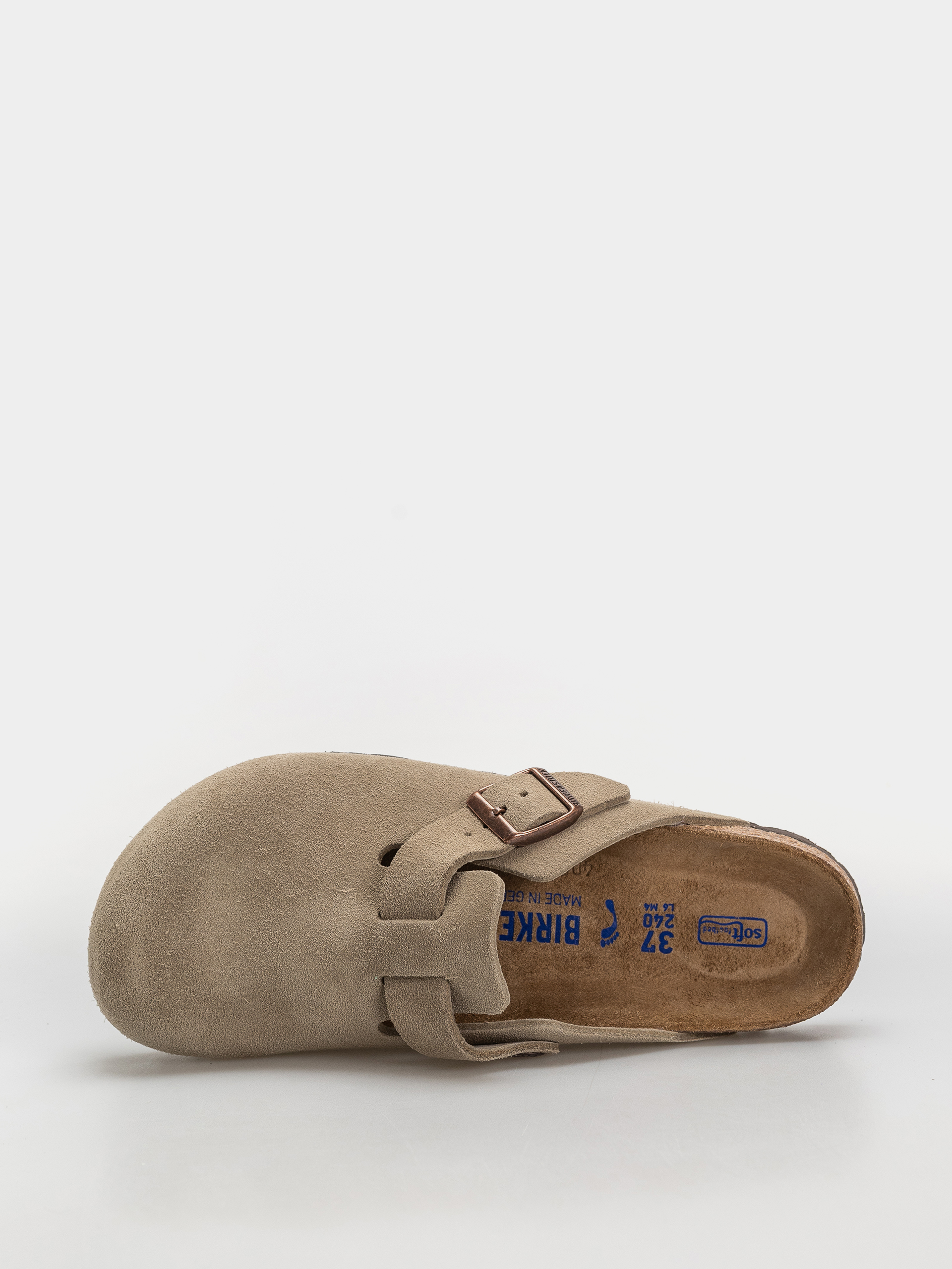 Klapki Birkenstock Boston Soft Footbed Suede Leather Narrow (taupe)