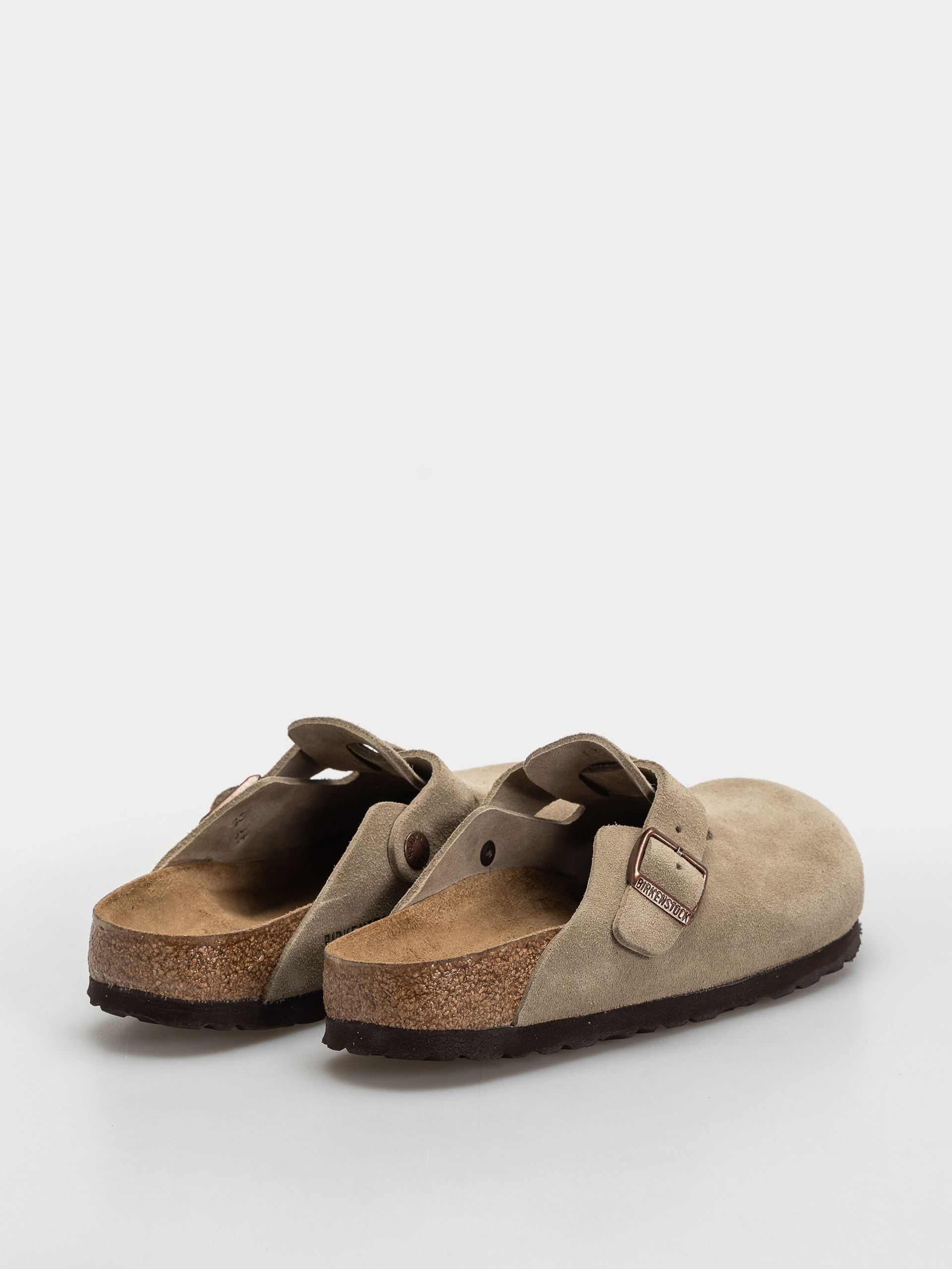 Klapki Birkenstock Boston Soft Footbed Suede Leather Narrow (taupe)