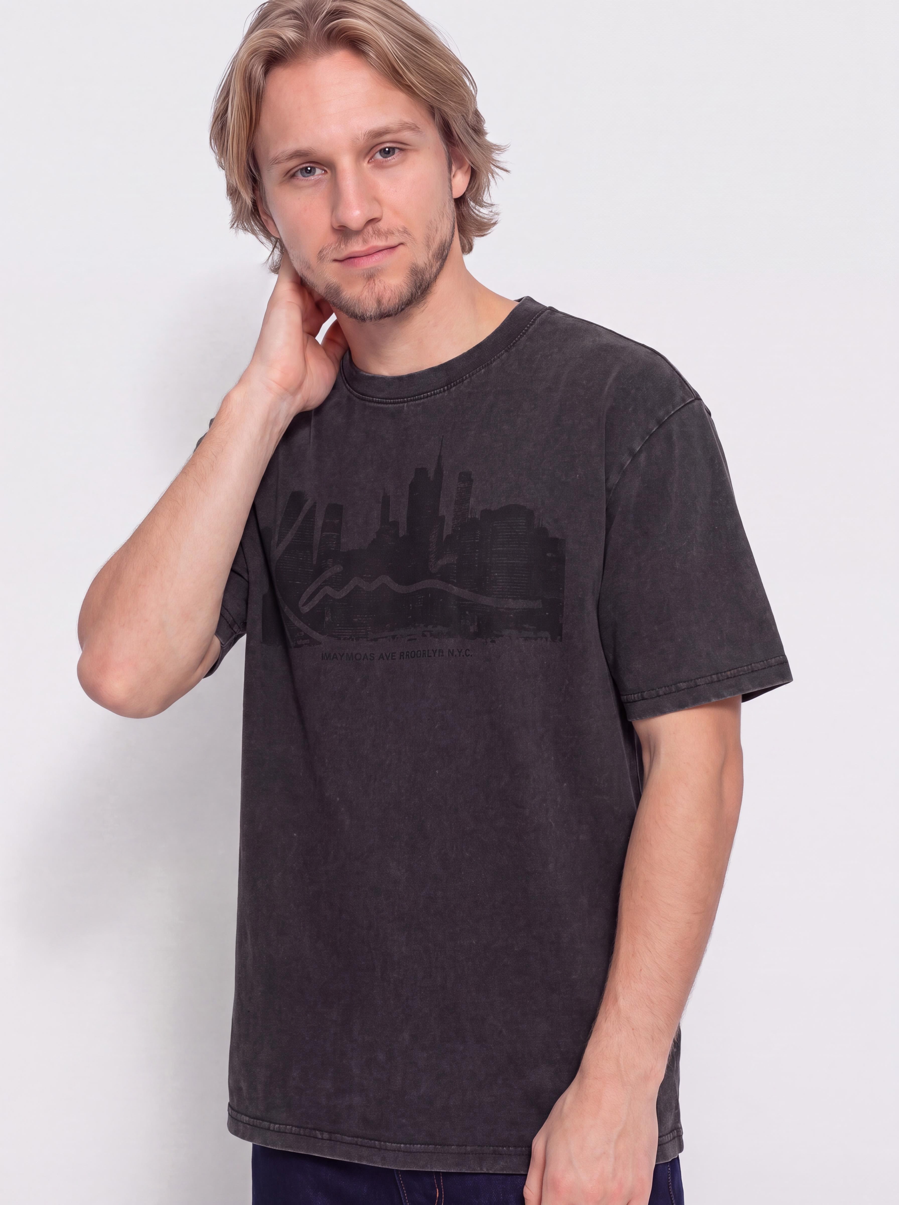 T-shirt Karl Kani Signature Skyline Washed Boxy (black)