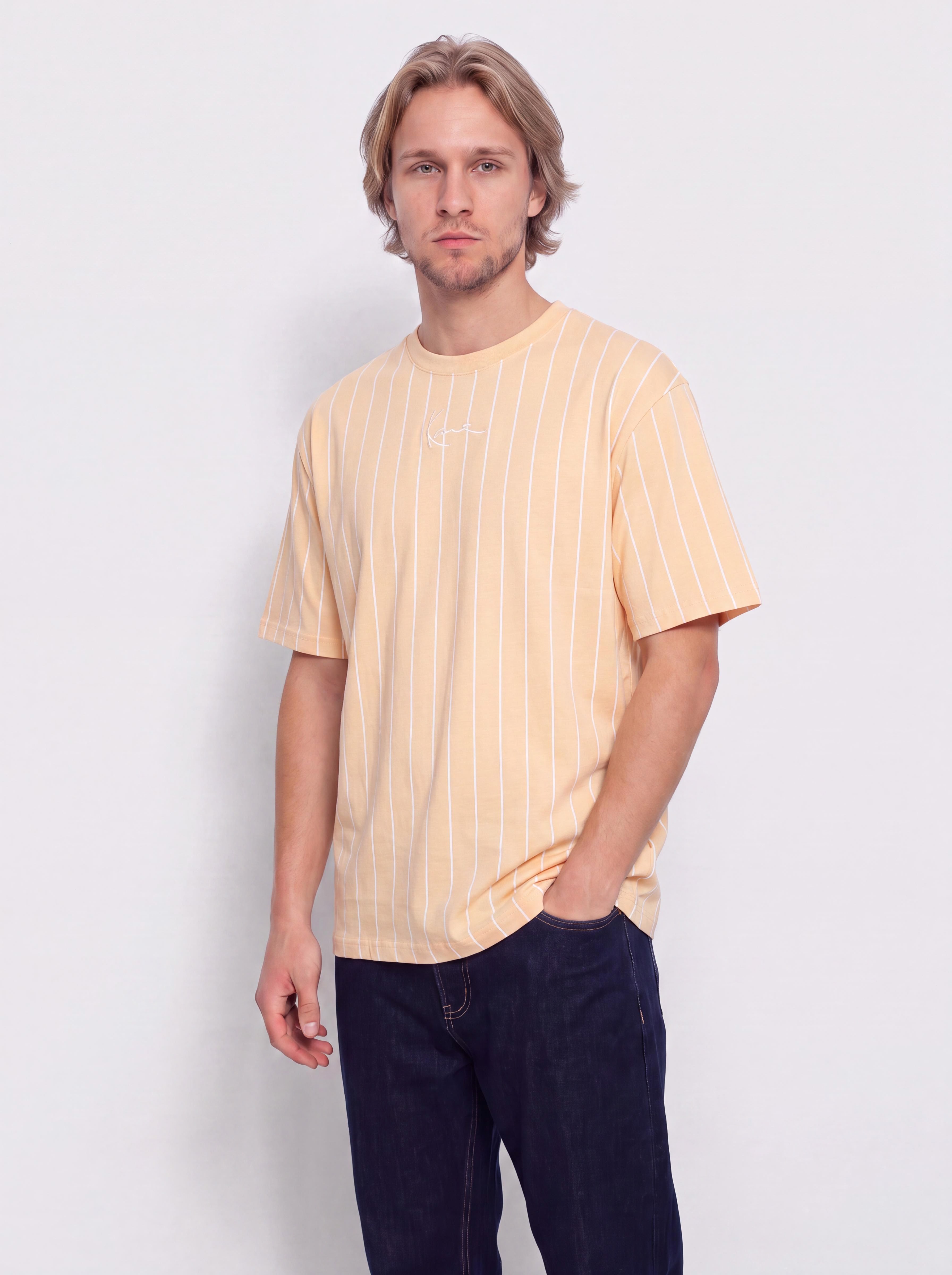 T-shirt Karl Kani Small Signature Essential Pinstripe (orange)