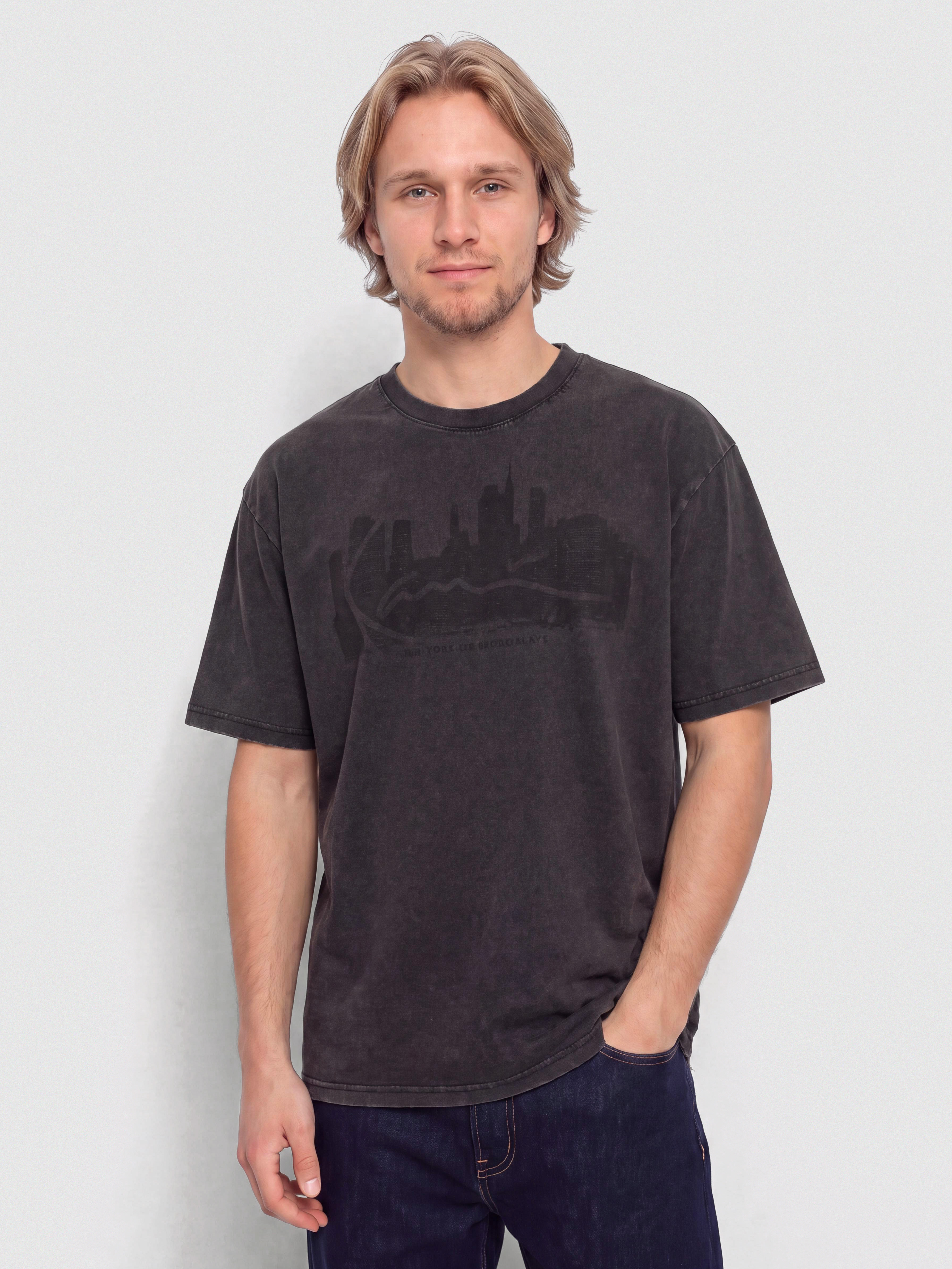 T-shirt Karl Kani Signature Skyline Washed Boxy (black)