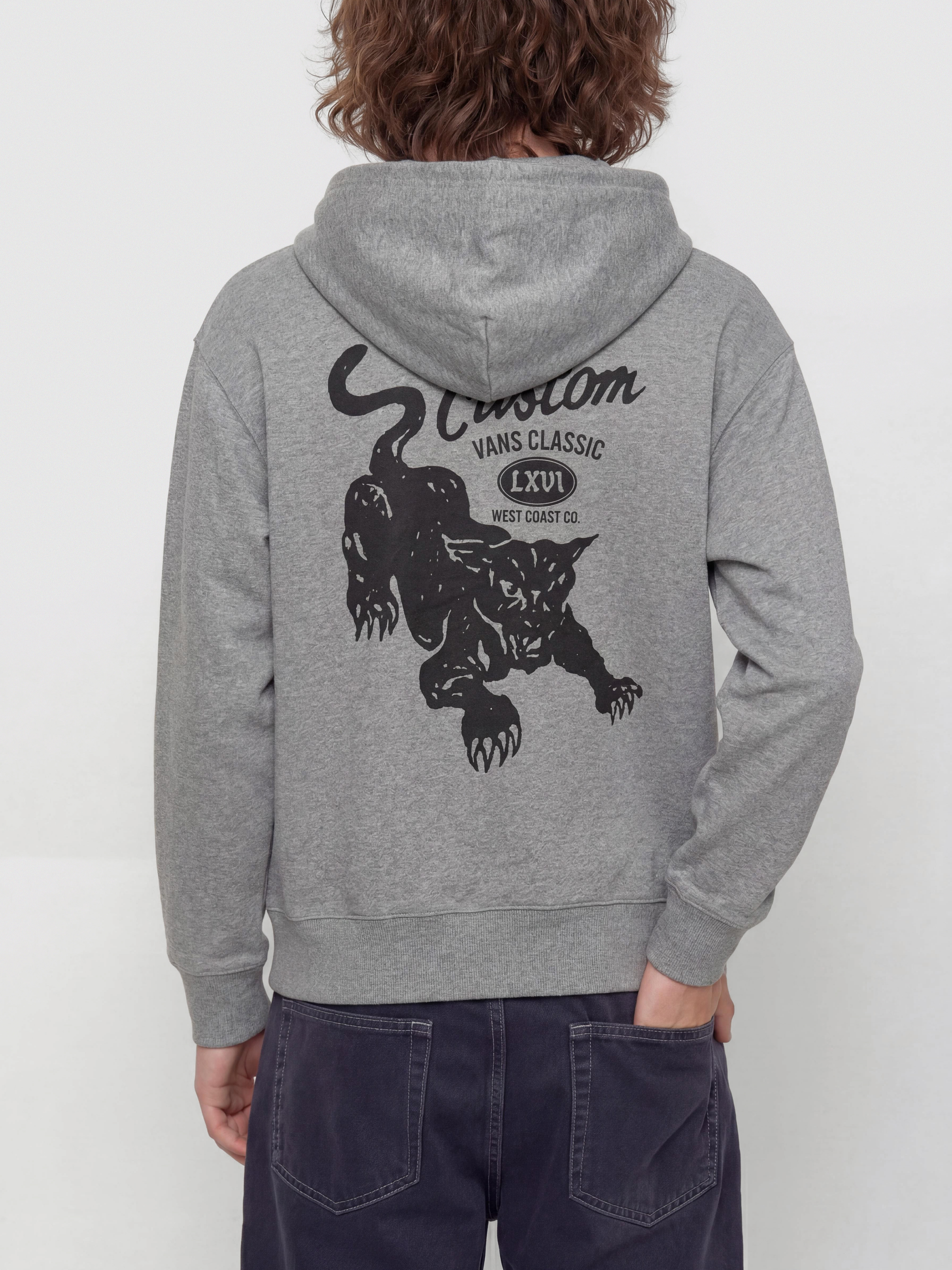 Bluza z kapturem Vans Custom Cat HD (cement heather)