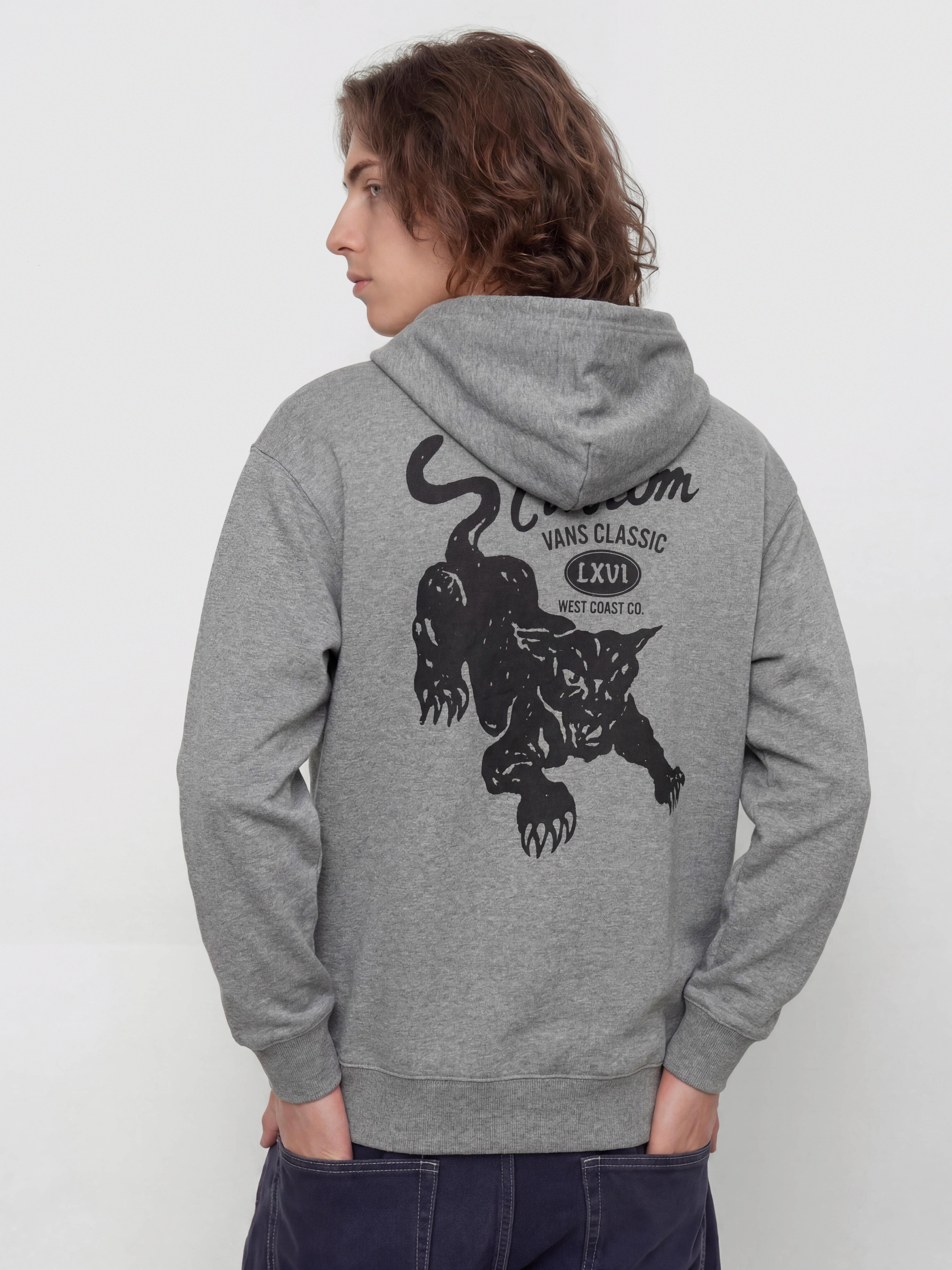 Bluza z kapturem Vans Custom Cat HD (cement heather)