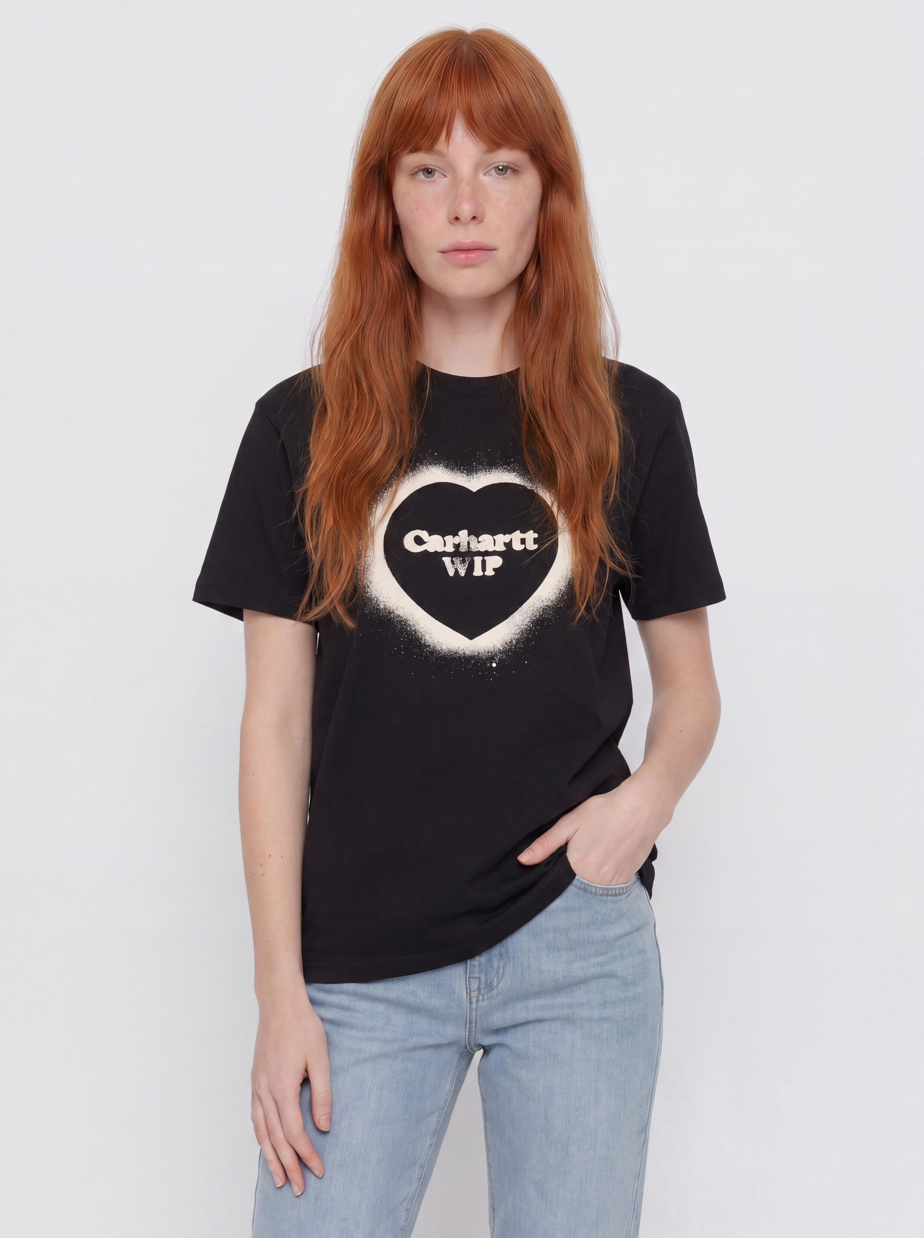 T-shirt Carhartt WIP Spray Heart Wmn (black)