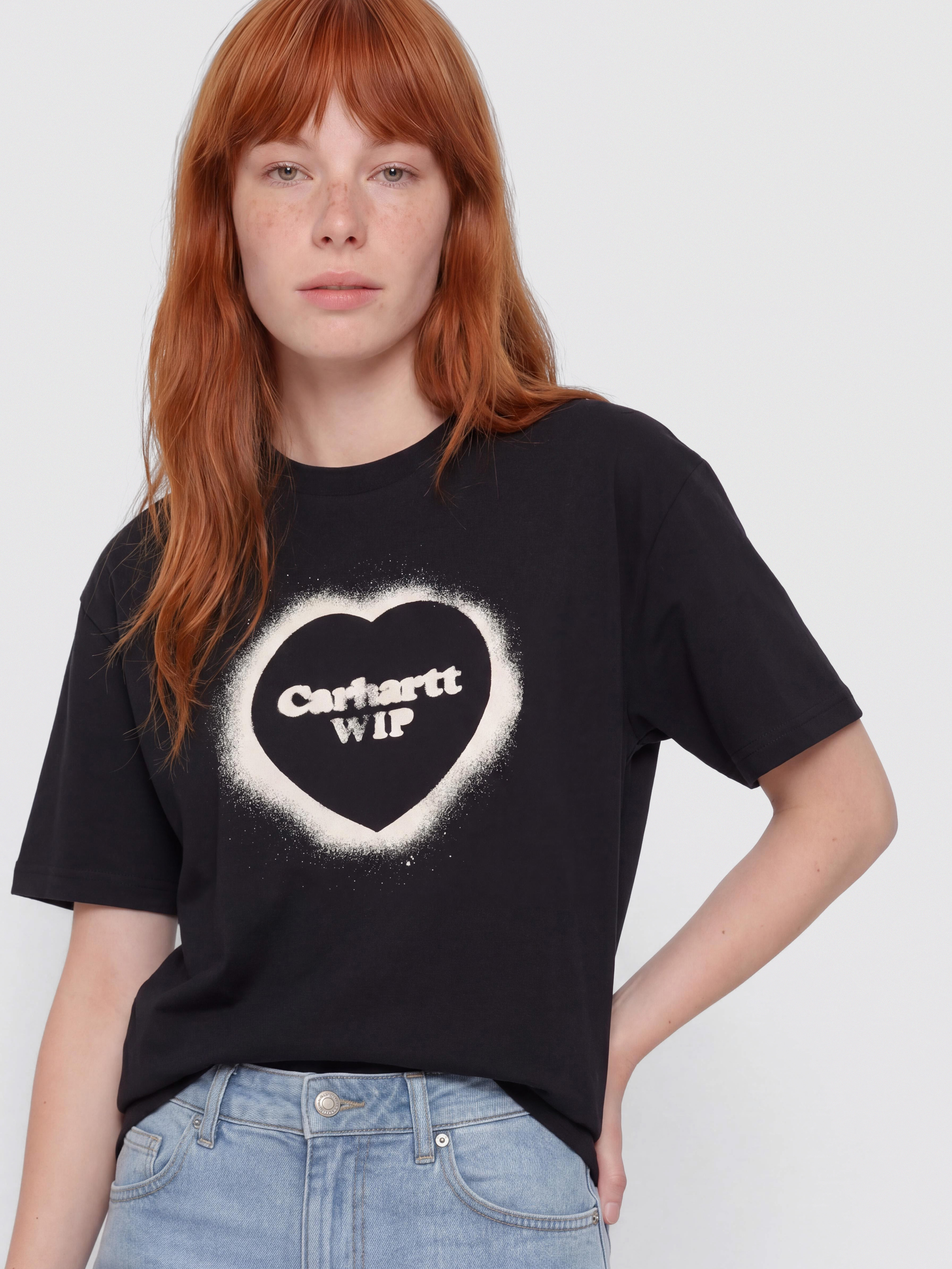 T-shirt Carhartt WIP Spray Heart Wmn (black)