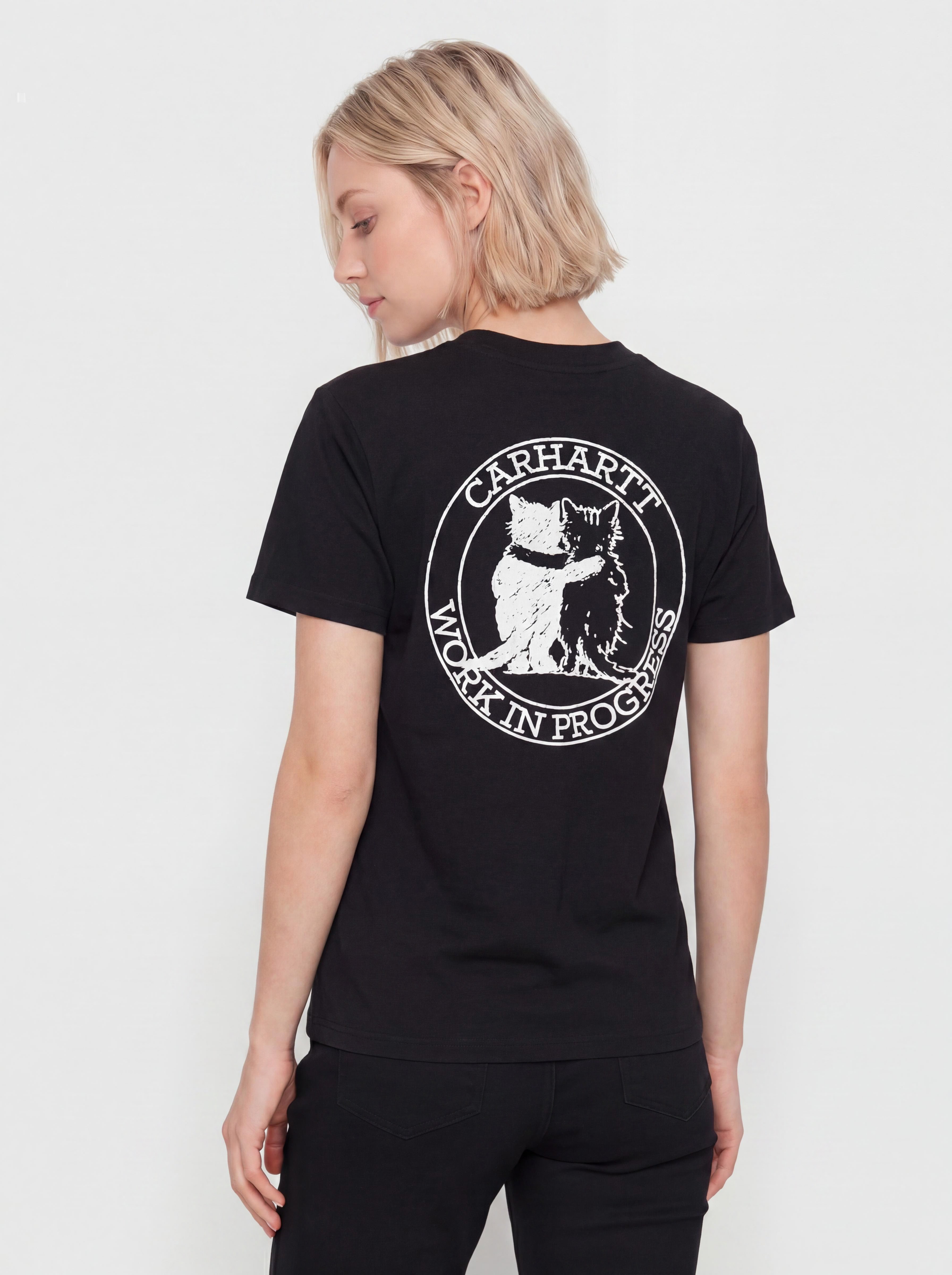 T-shirt Carhartt WIP Hugging Cats Wmn (black)