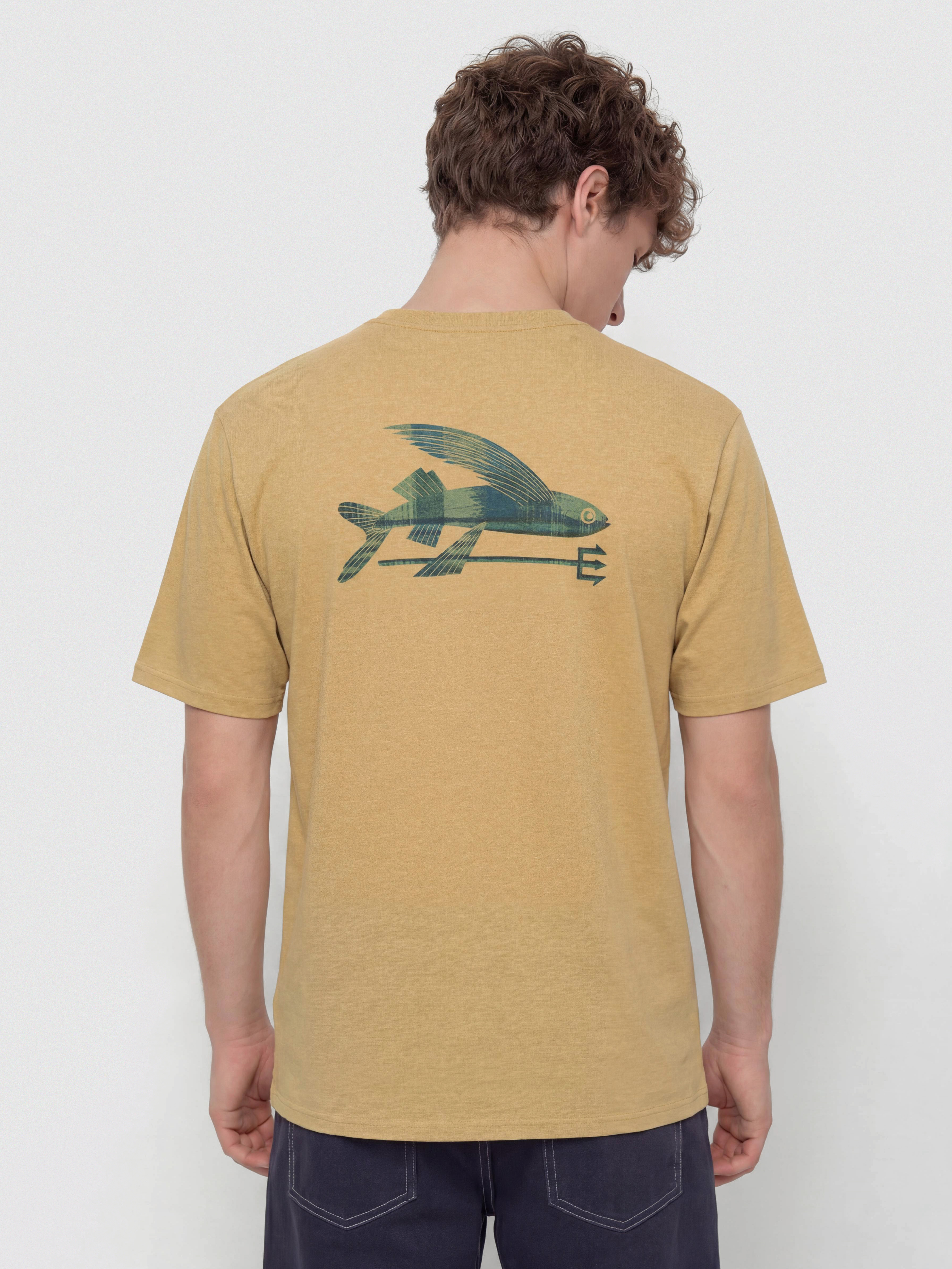 T-shirt Patagonia Flying Fish (limestone yellow/heritage fitz)