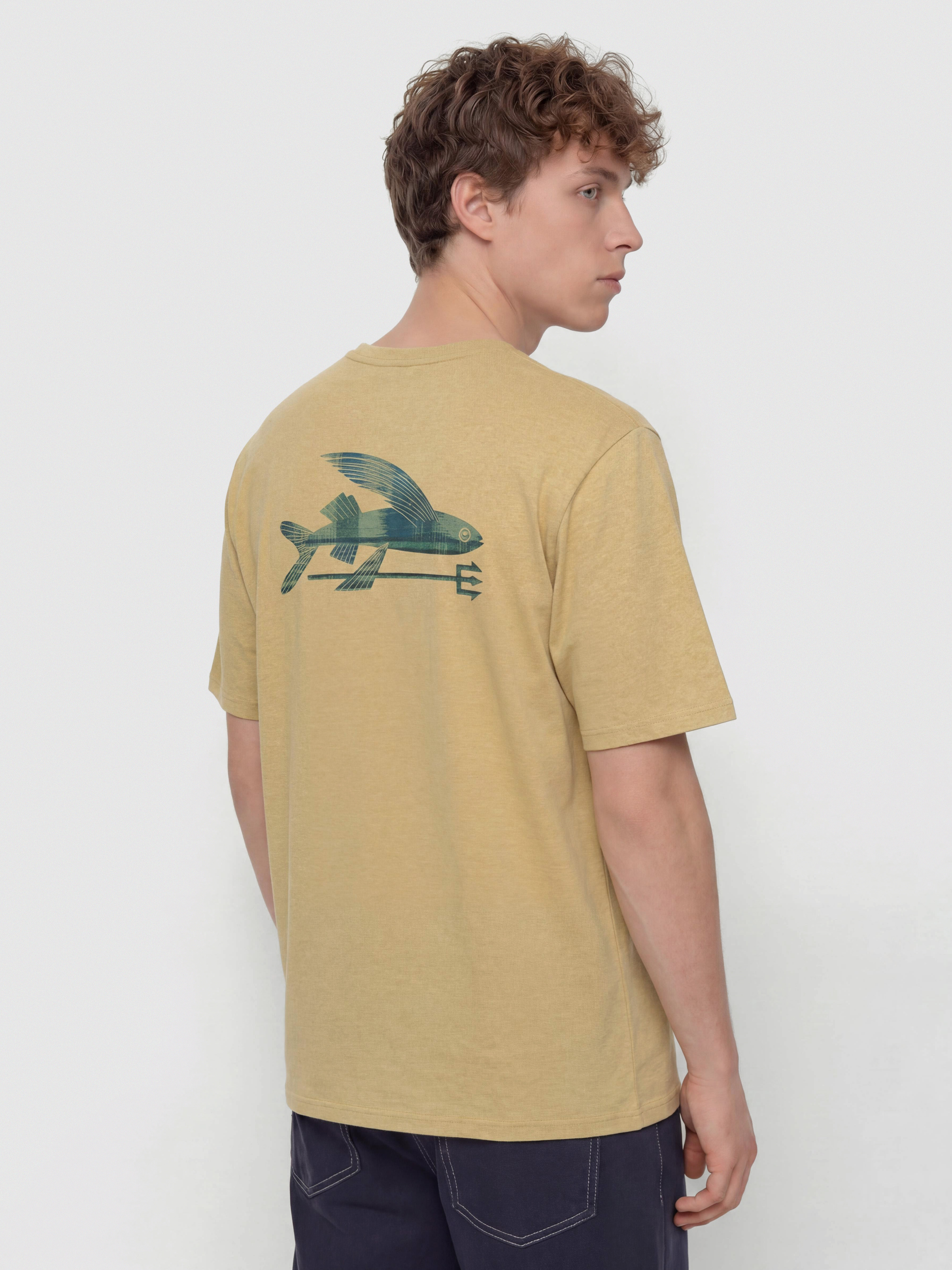T-shirt Patagonia Flying Fish (limestone yellow/heritage fitz)