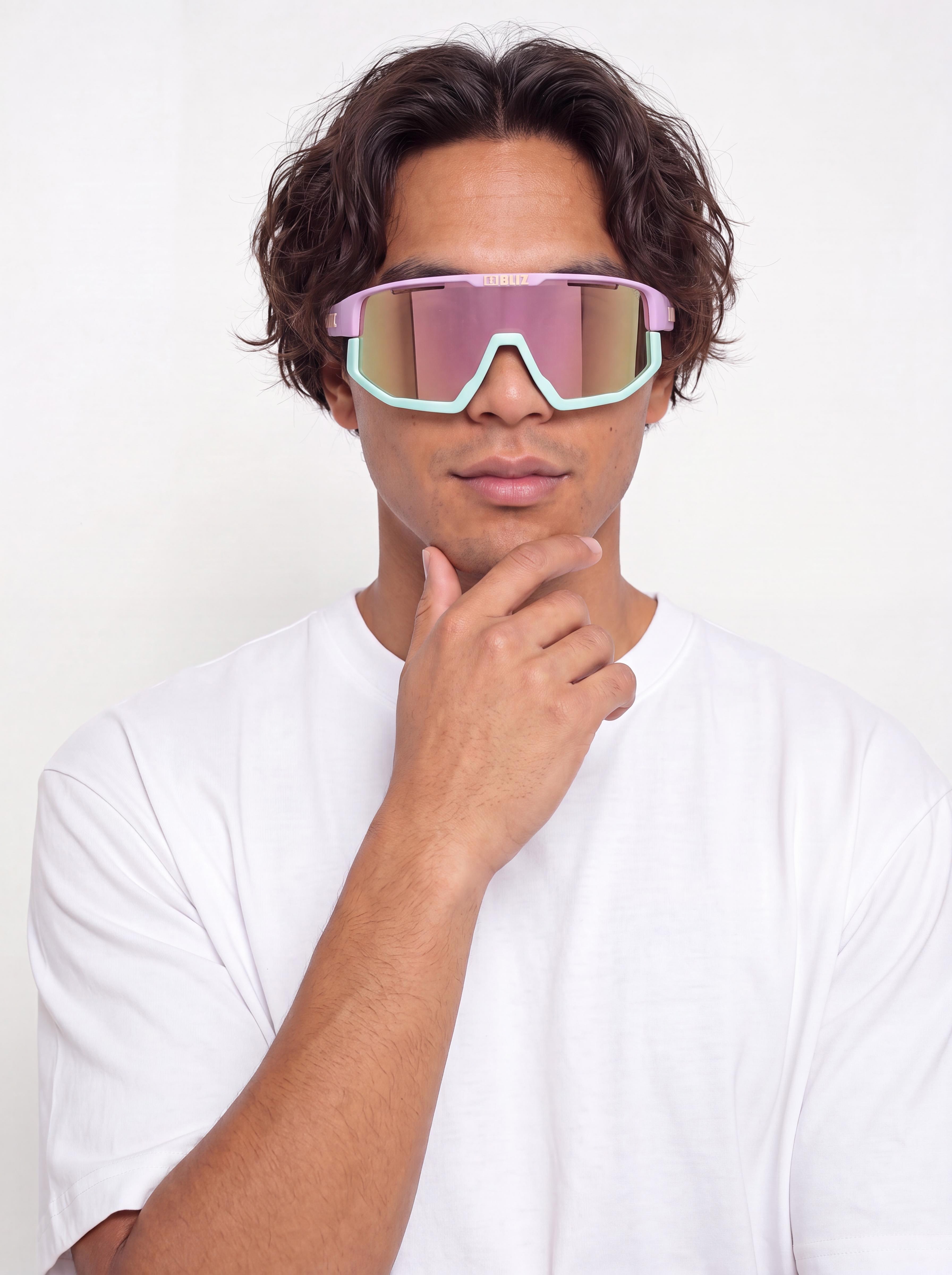 Okulary przeciwsłoneczne Bliz Fusion (matt pastel purple w yellow logo matt mint jawbone + spare jawbone in yellow/brown w pink 