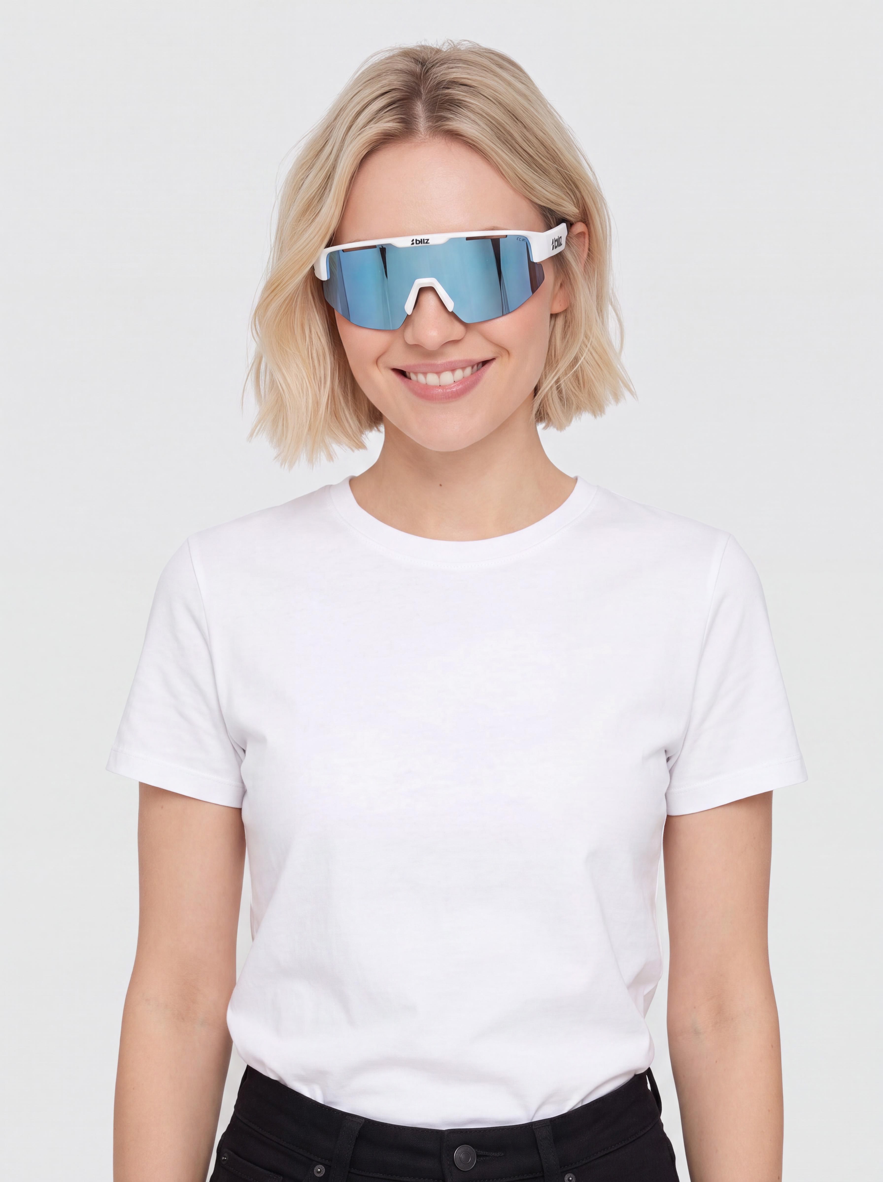 Okulary przeciwsłoneczne Bliz Matrix Small (matt white/smoke w blue multi)