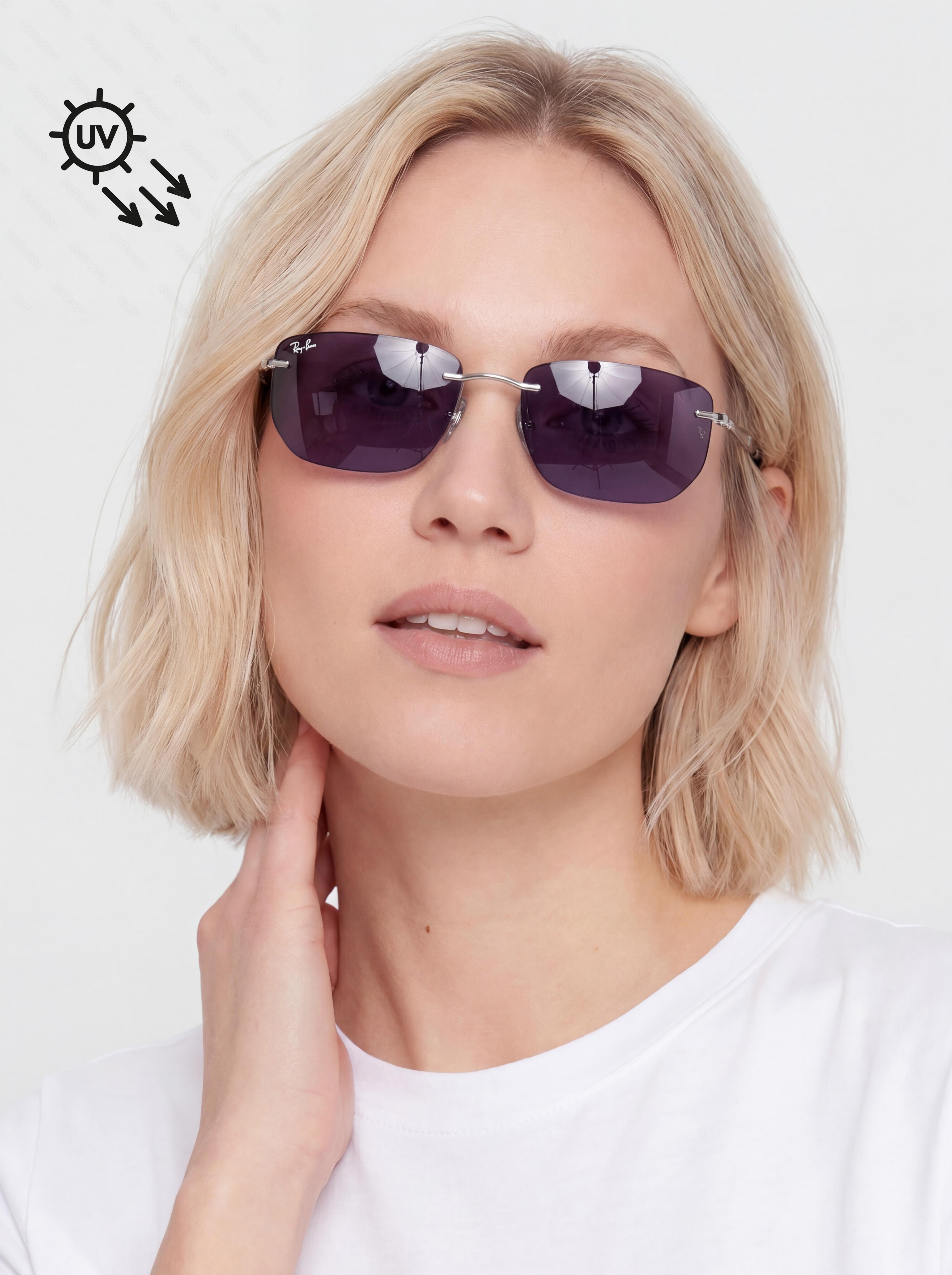 Okulary przeciwsłoneczne Ray-Ban Rb3768 Transitions Color Touch (polerowany srebrny/ametyst transitions)