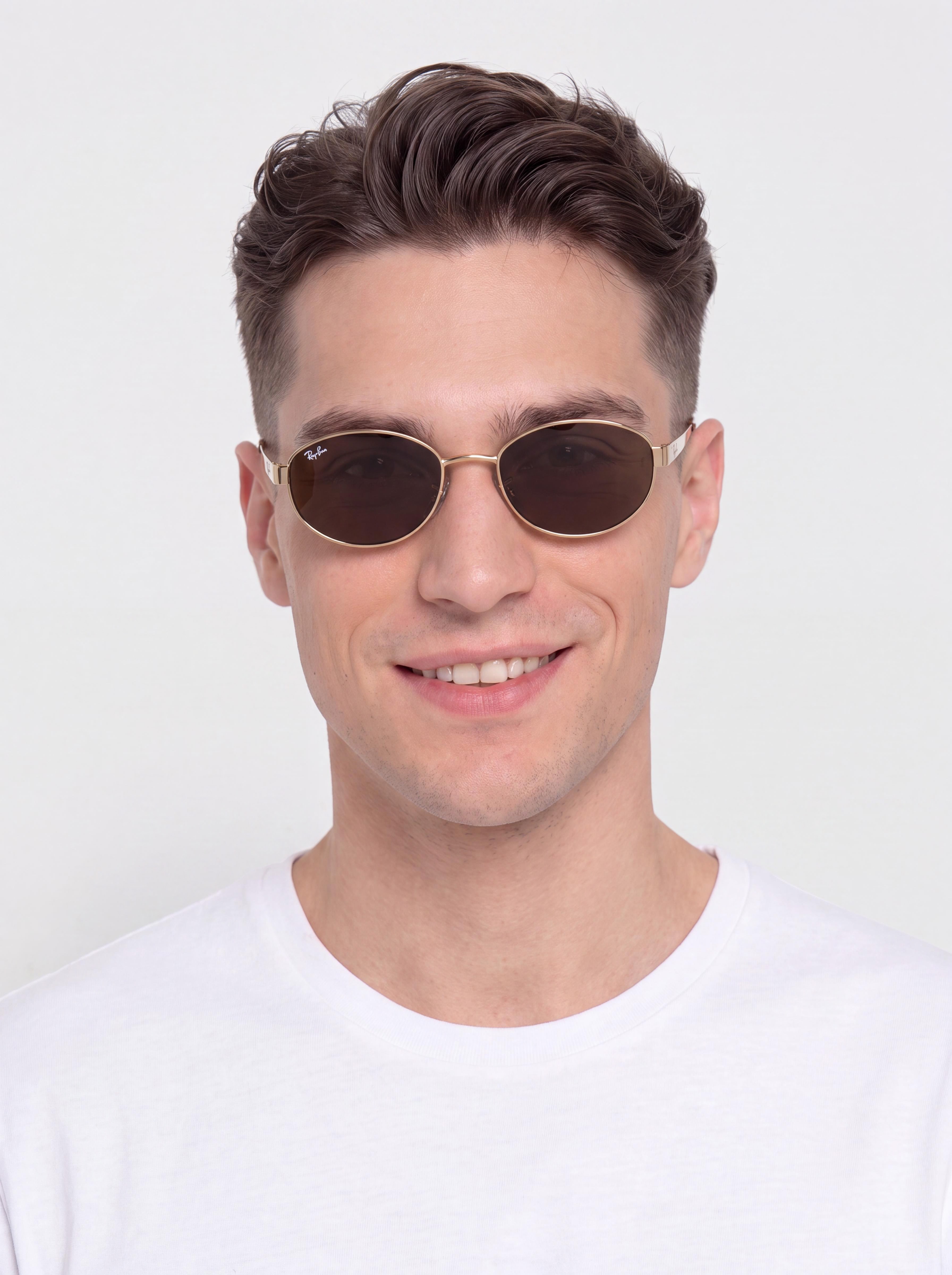 Okulary przeciwsłoneczne Ray-Ban Rb3774D (polerowany złoto arista/ciemnobrązowy)