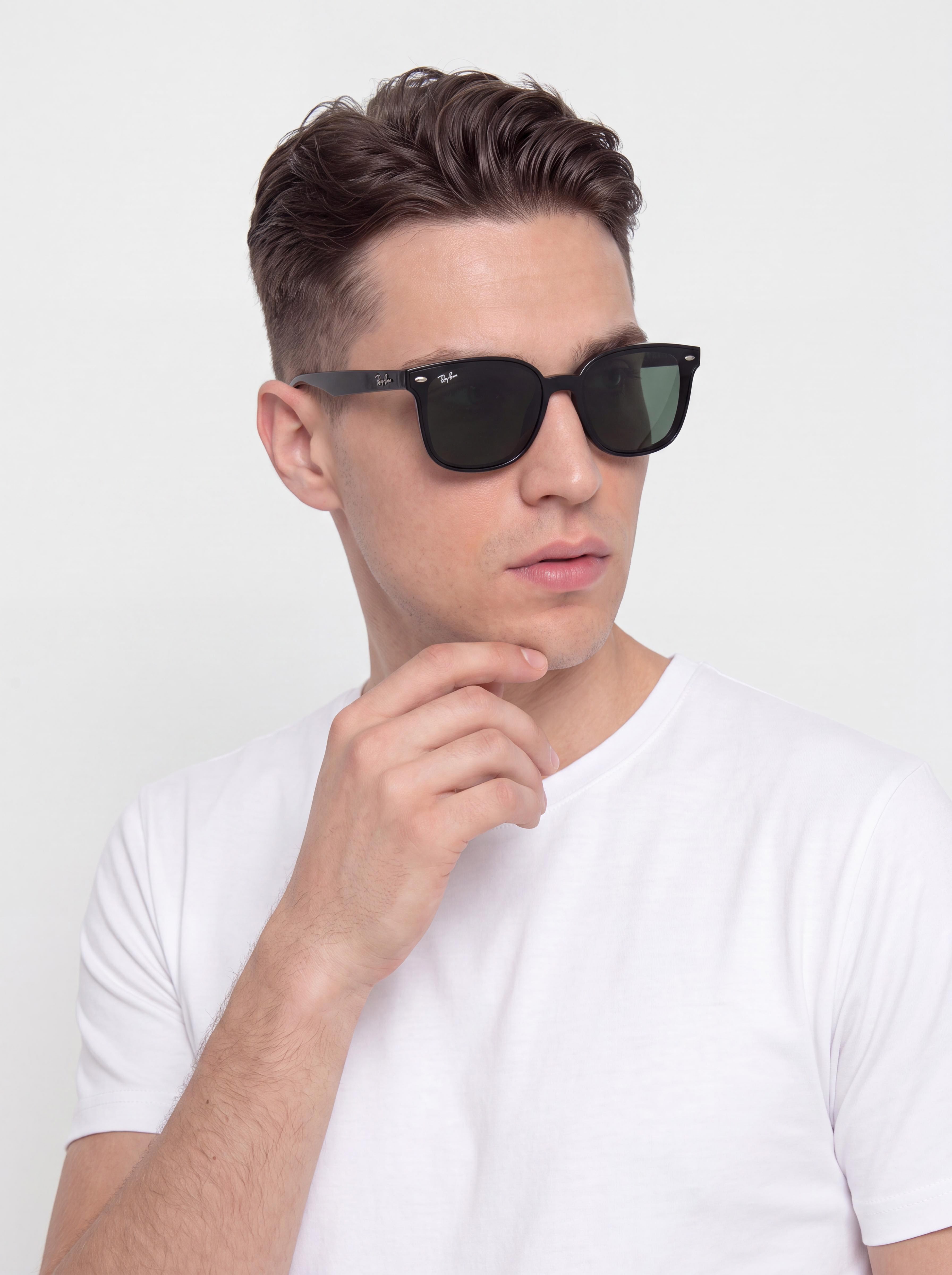 Okulary przeciwsłoneczne Ray-Ban Rb4461D (polerowany czarny/ciemnozielony)