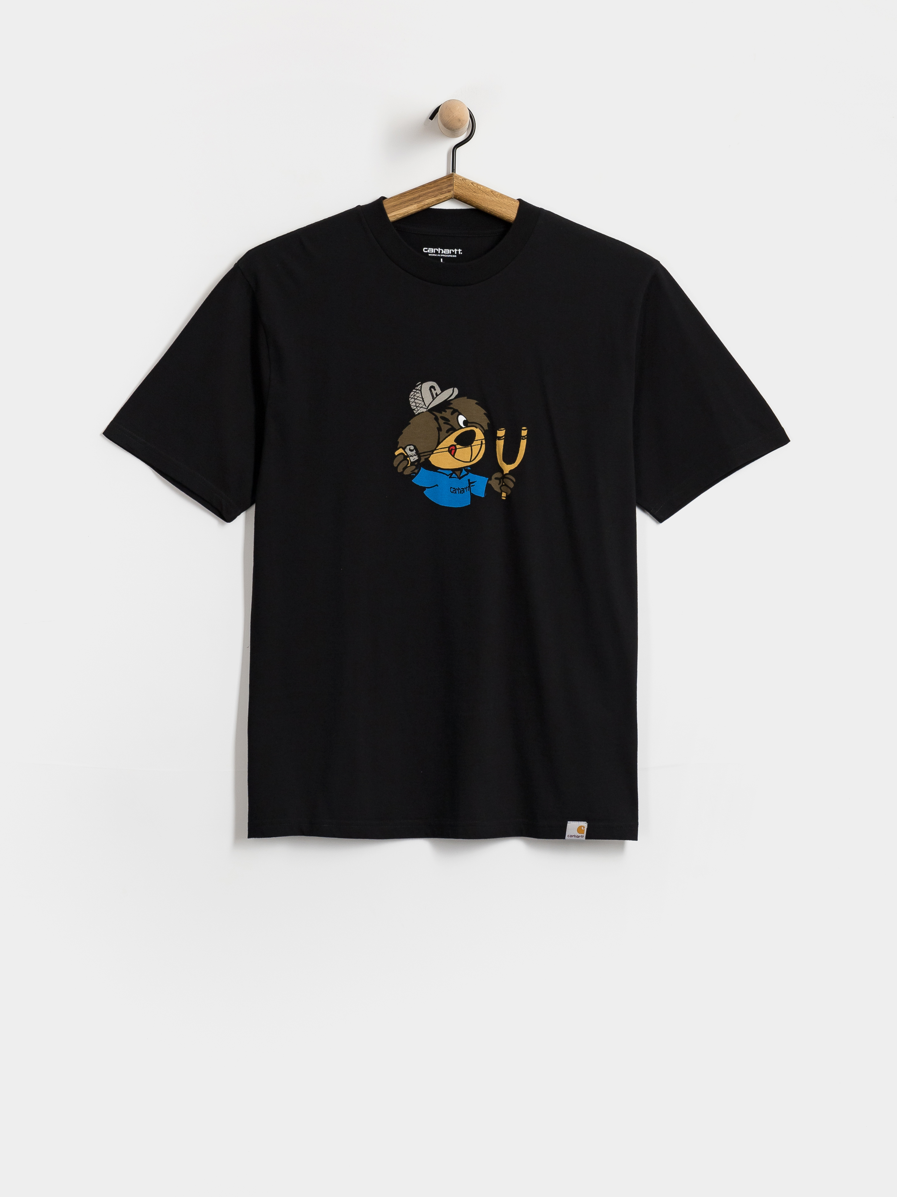 T-shirt Carhartt WIP Slingshot (black/heavy enzyme wash)