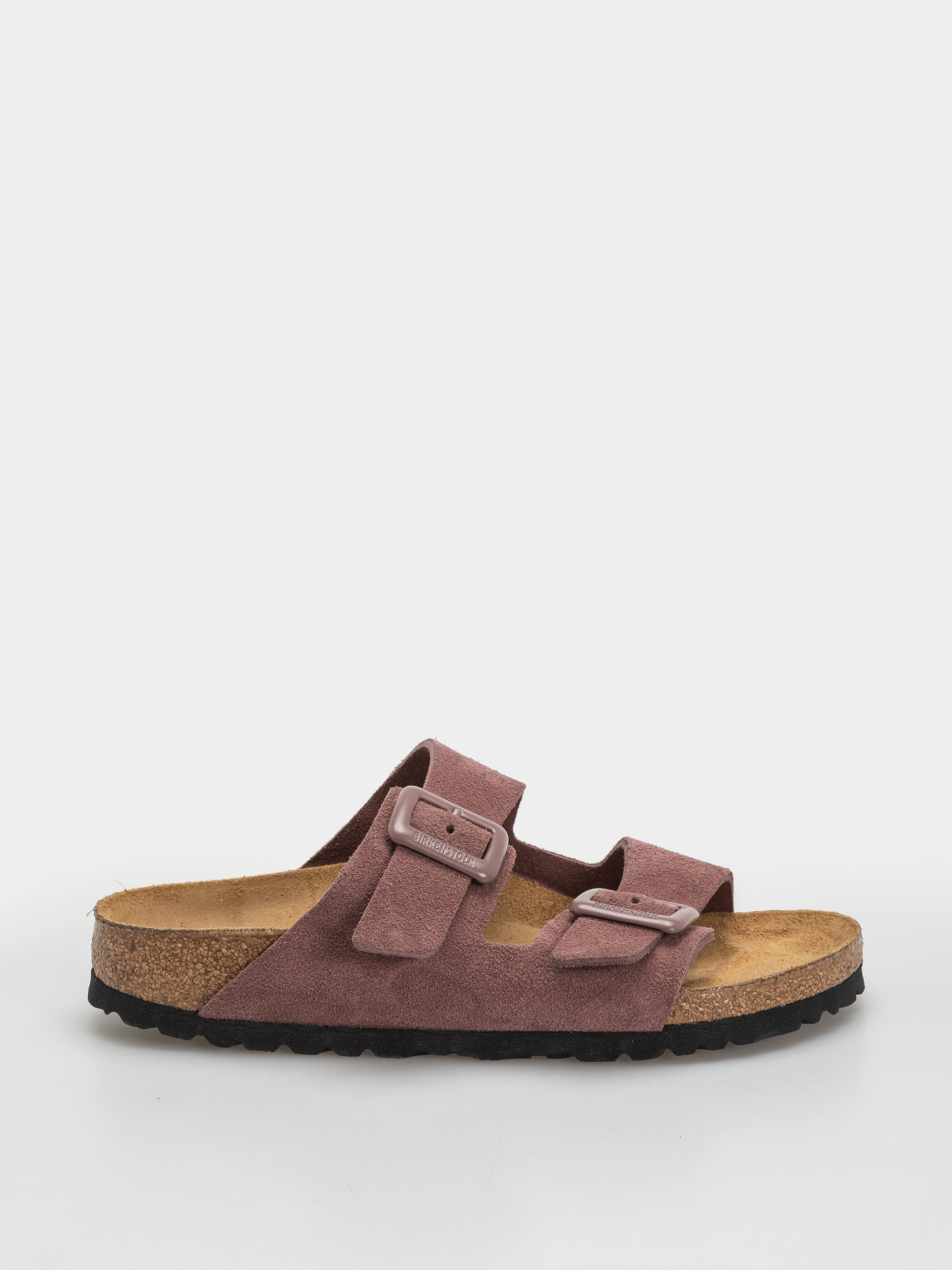 Klapki Birkenstock Arizona Suede Leather Cushion Buckle Narrow Wmn (pepper)
