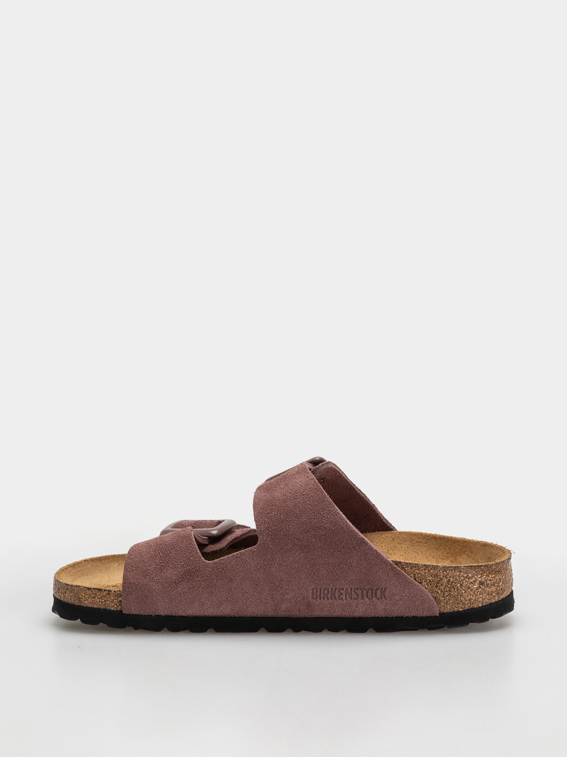 Klapki Birkenstock Arizona Suede Leather Cushion Buckle Narrow Wmn (pepper)