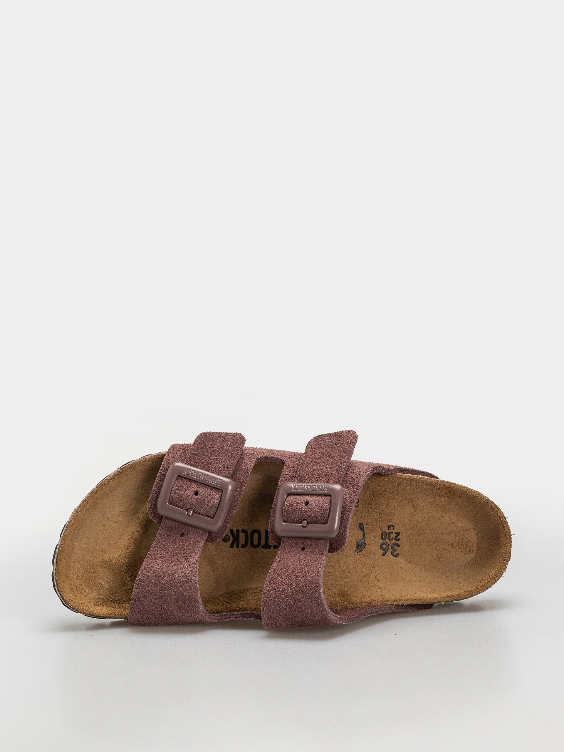 Klapki Birkenstock Arizona Suede Leather Cushion Buckle Narrow Wmn (pepper)