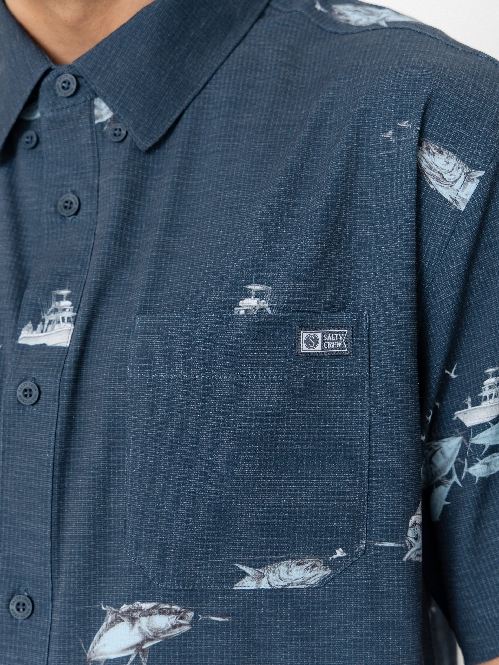 Koszula Salty Crew Breezer Perf Button Up (midnight navy)