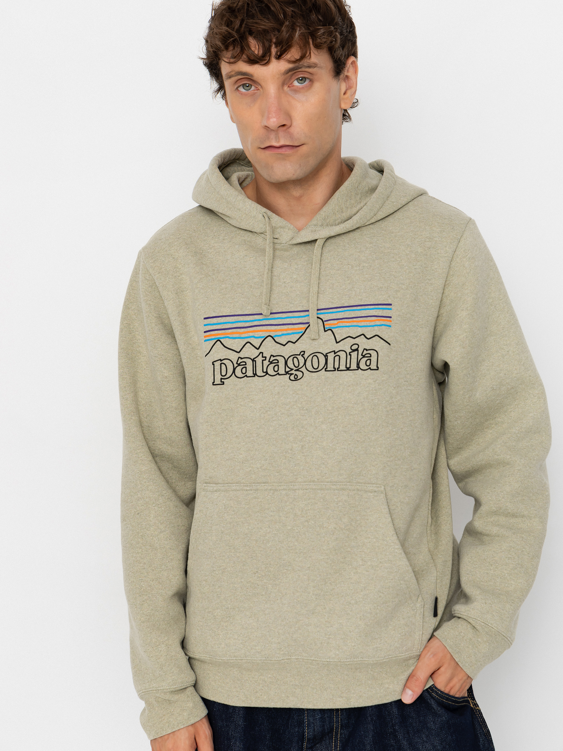 Bluza z kapturem Patagonia P 6 Logo Uprisal HD (p 6 outline/gumtree green)