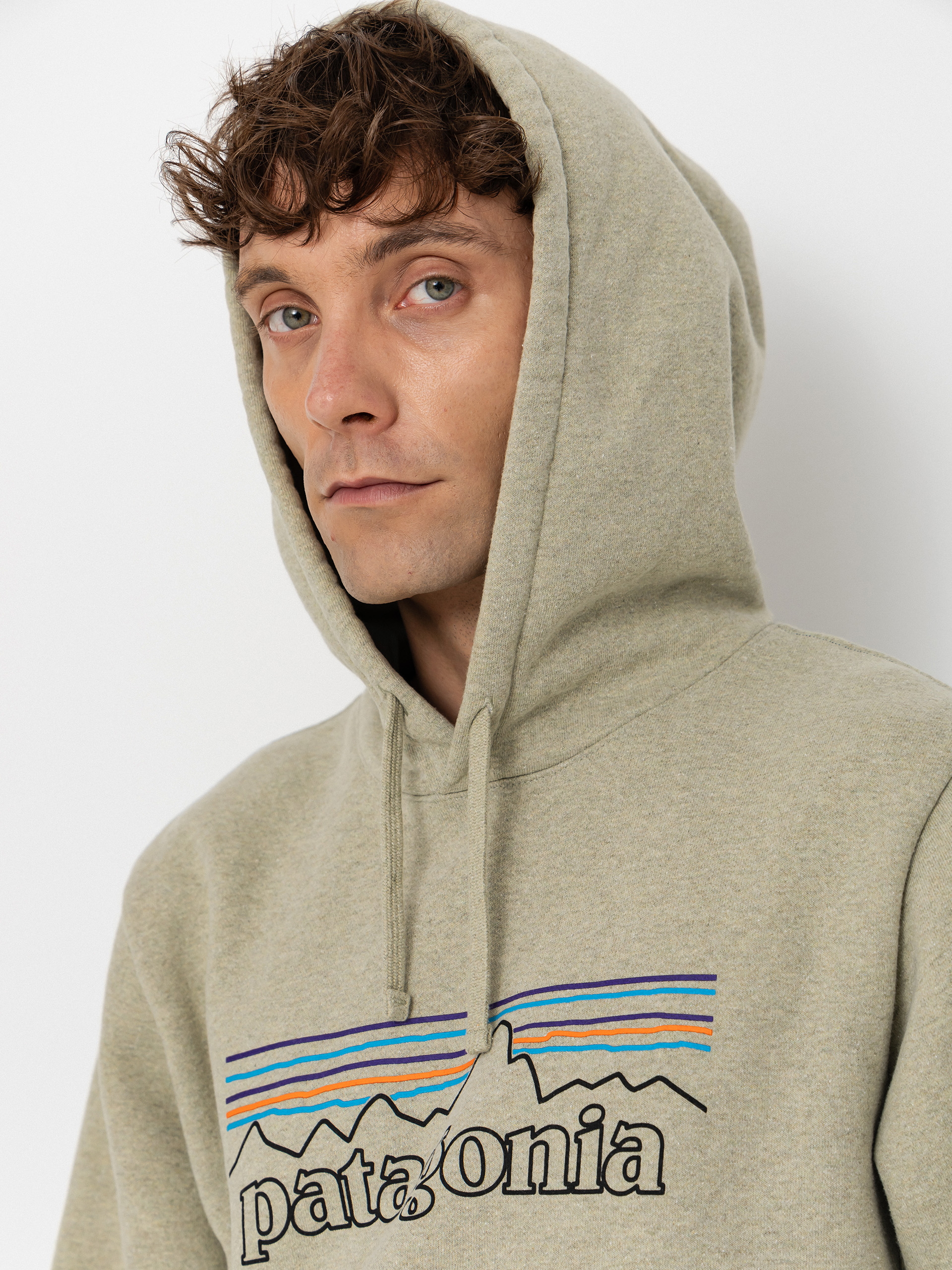 Bluza z kapturem Patagonia P 6 Logo Uprisal HD (p 6 outline/gumtree green)