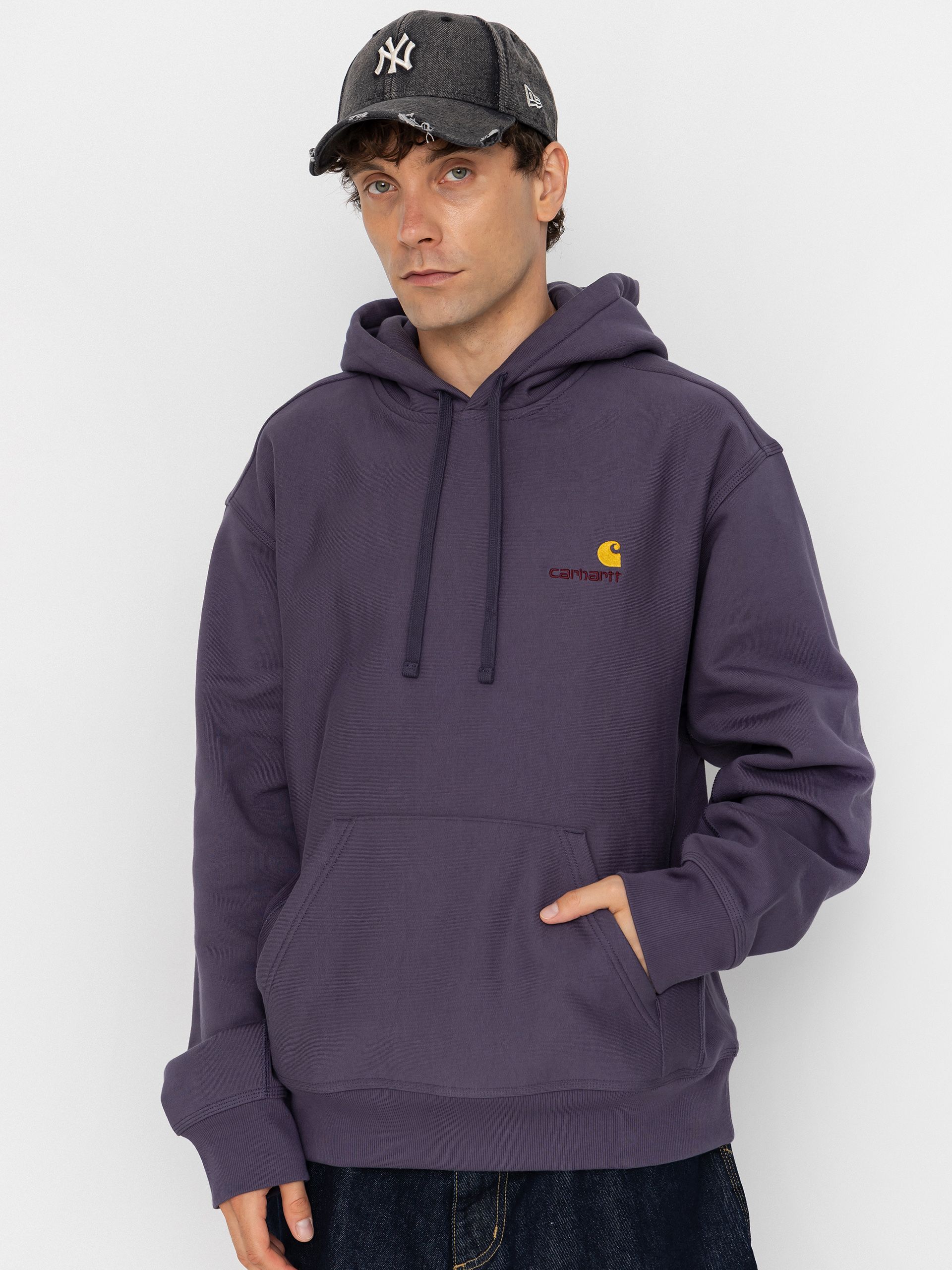 Bluza z kapturem Carhartt WIP American Script HD (shady purple)