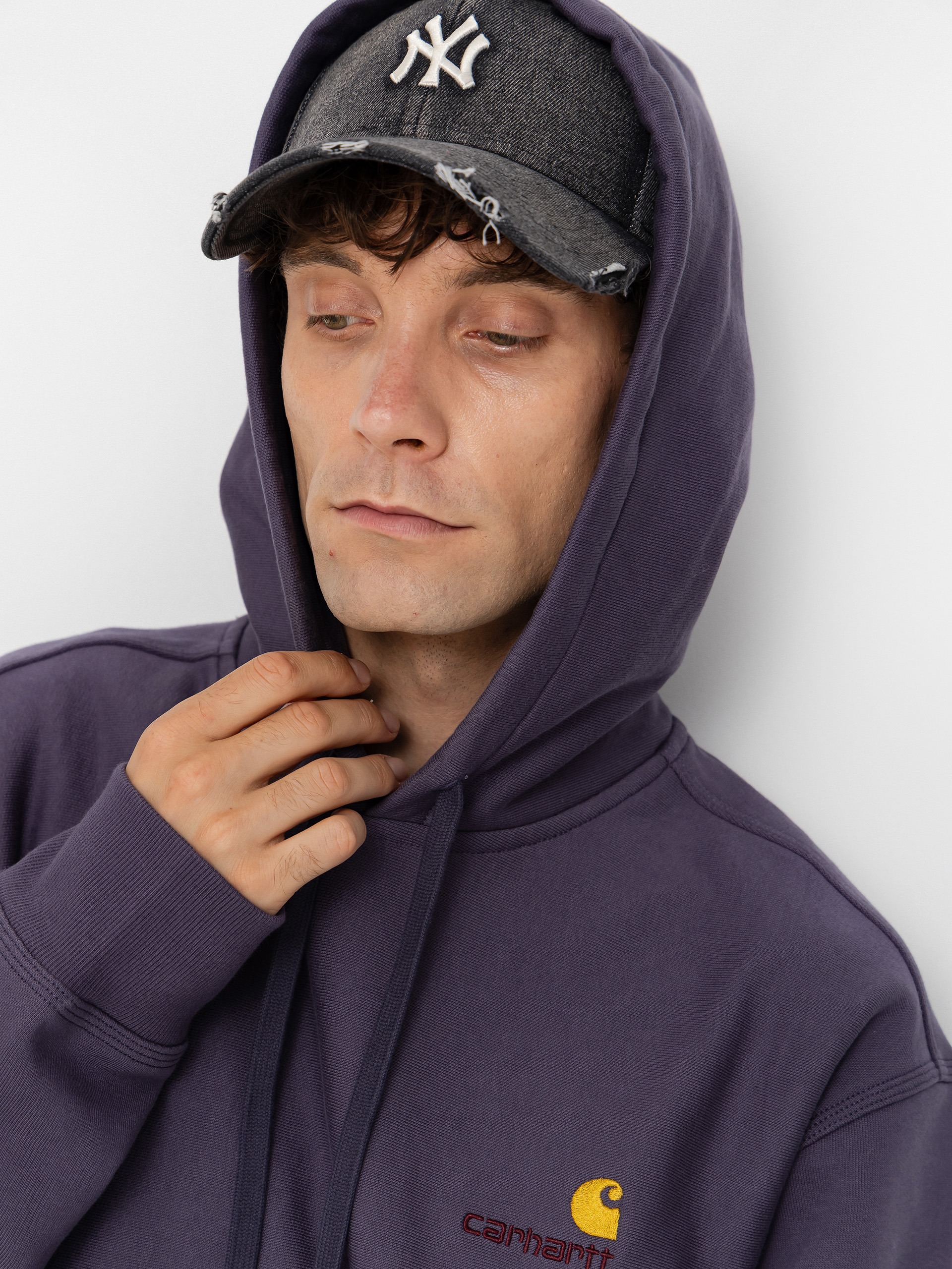 Bluza z kapturem Carhartt WIP American Script HD (shady purple)