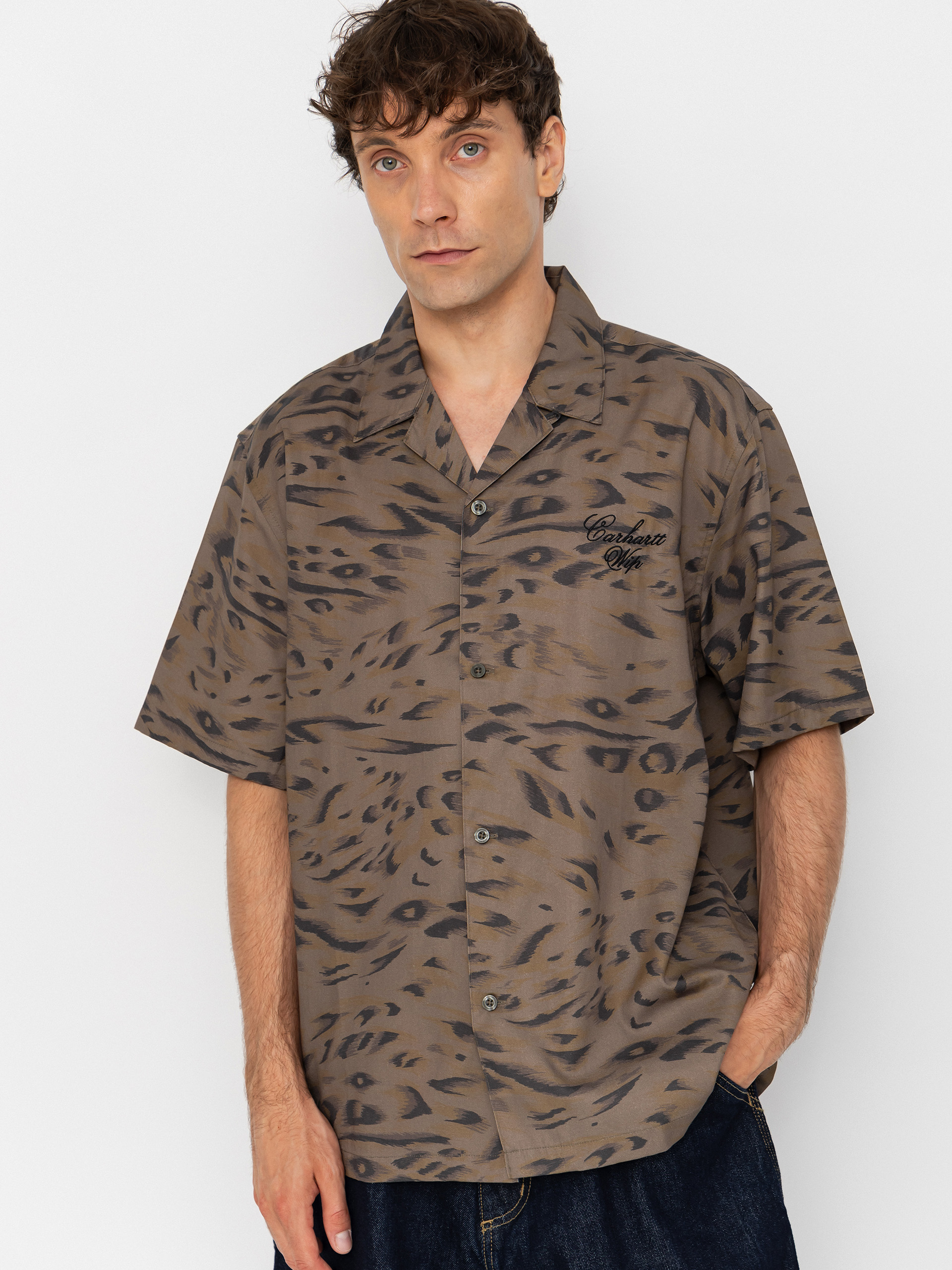 Koszula Carhartt WIP Travon (duck feather print cypress/black)