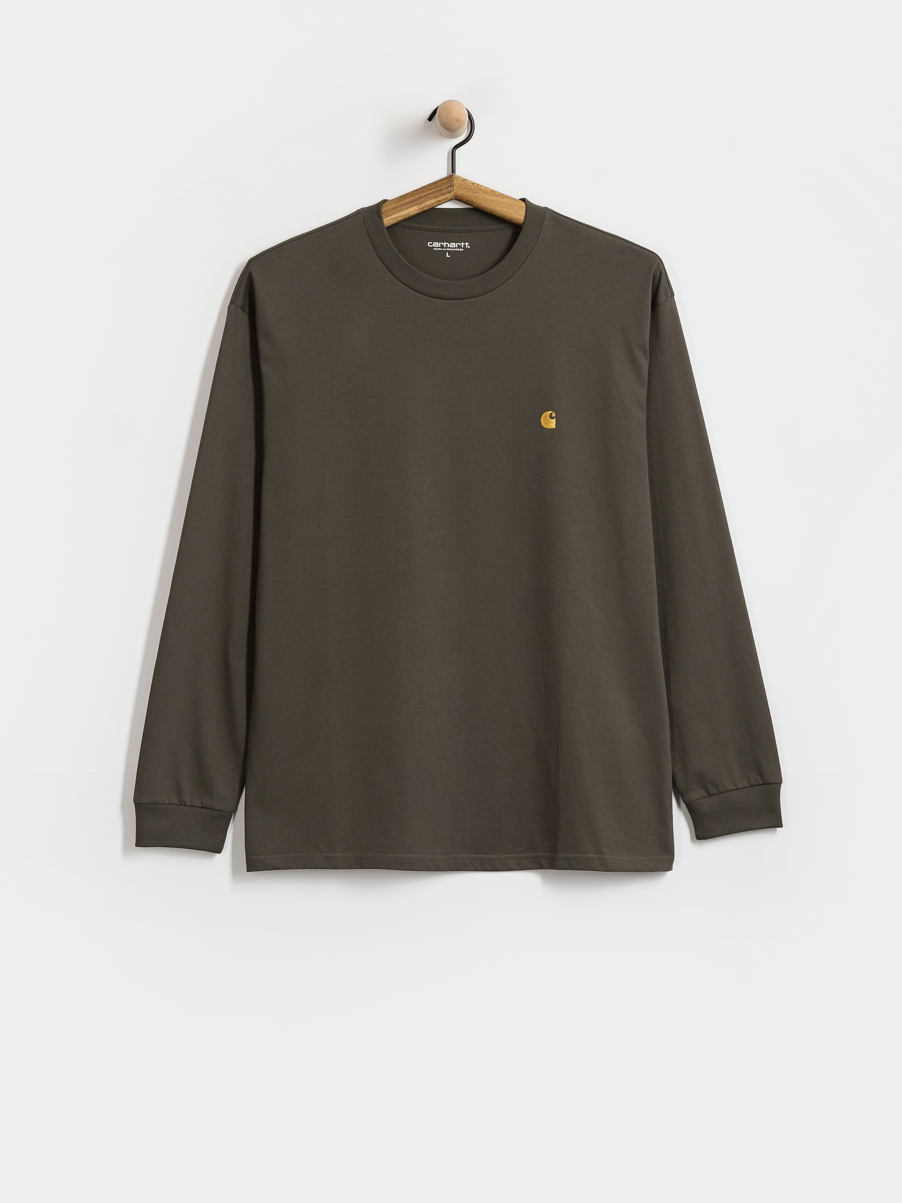 Longsleeve Carhartt WIP Chase (shungite/gold)