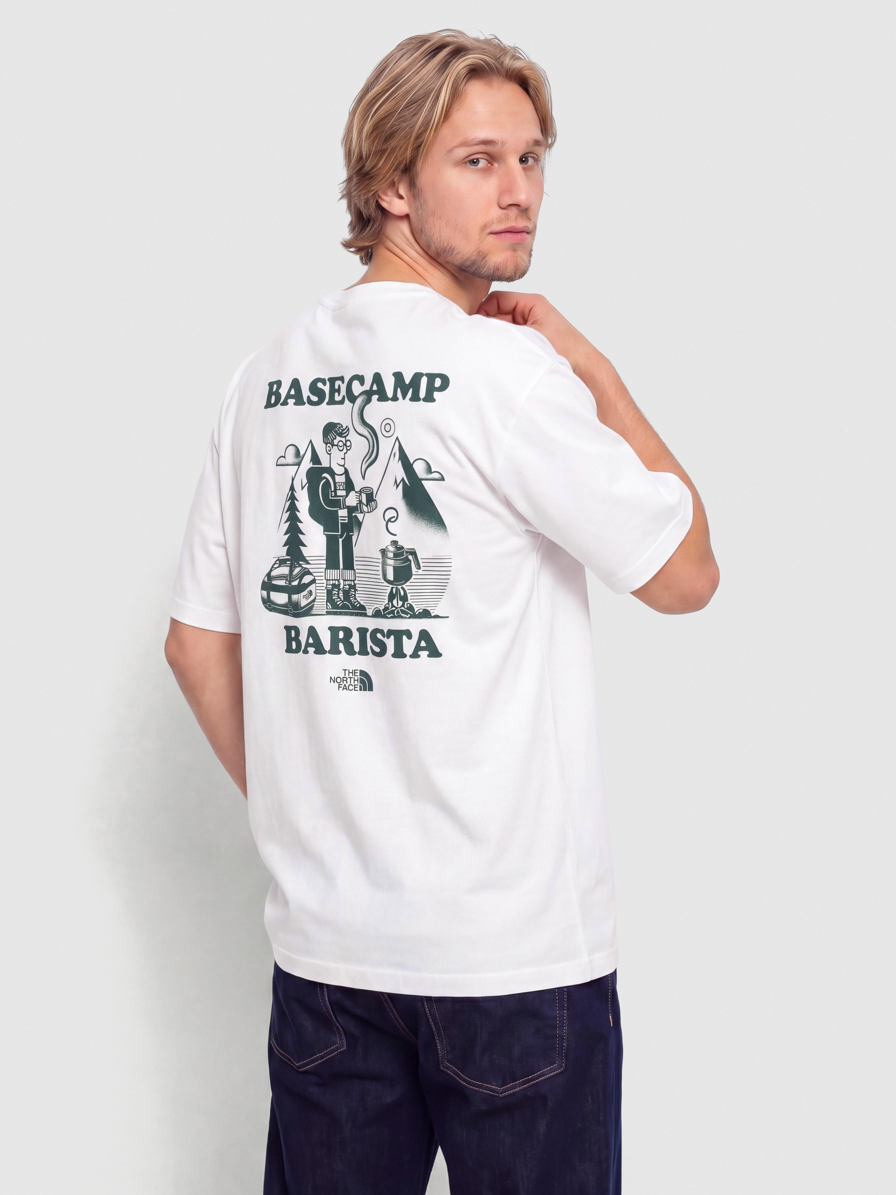 T-shirt The North Face Basecamp Barista Relaxed (tnf white/pacific teal)