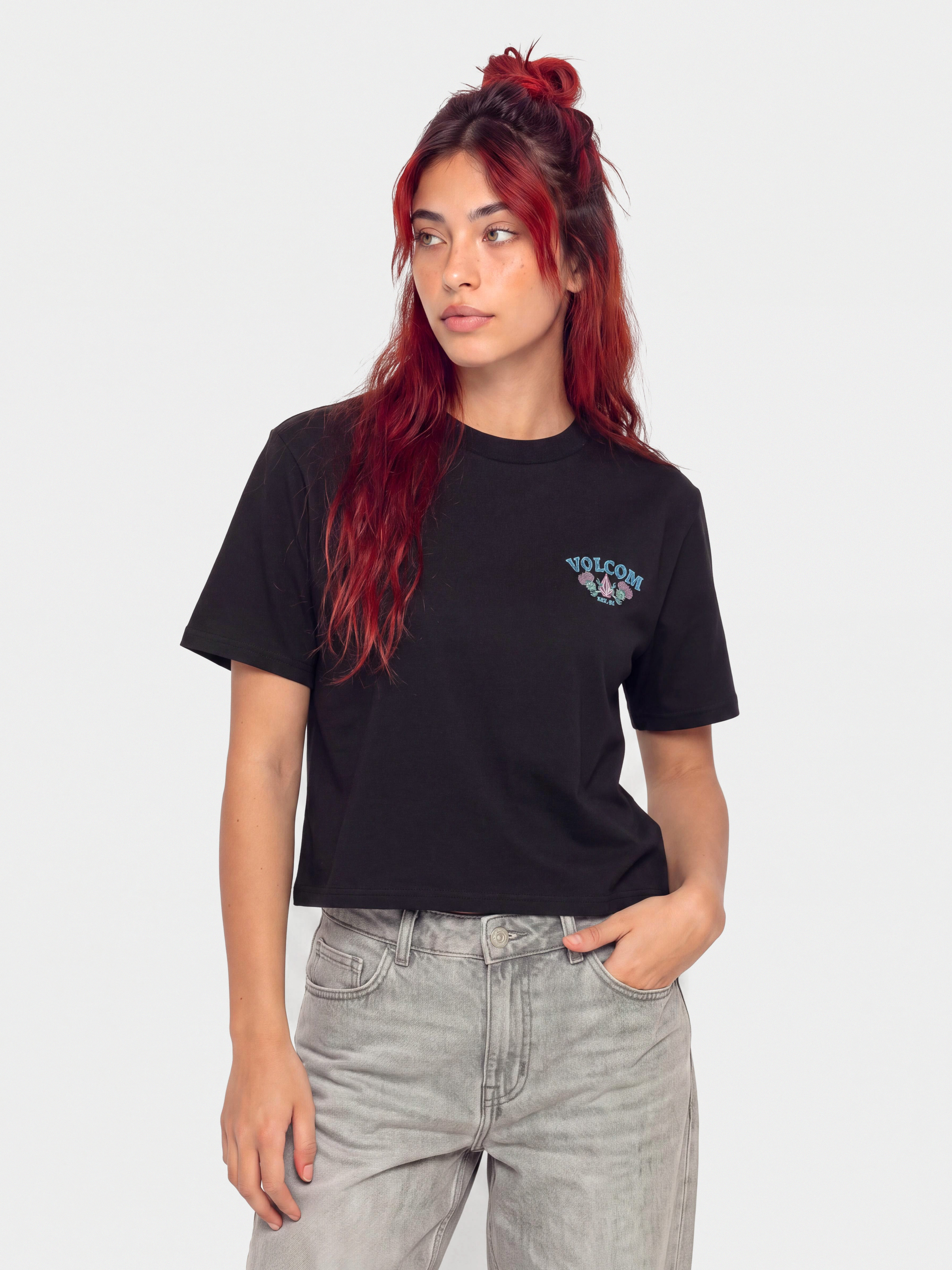 T-shirt Volcom Dial Crop Wmn (black)