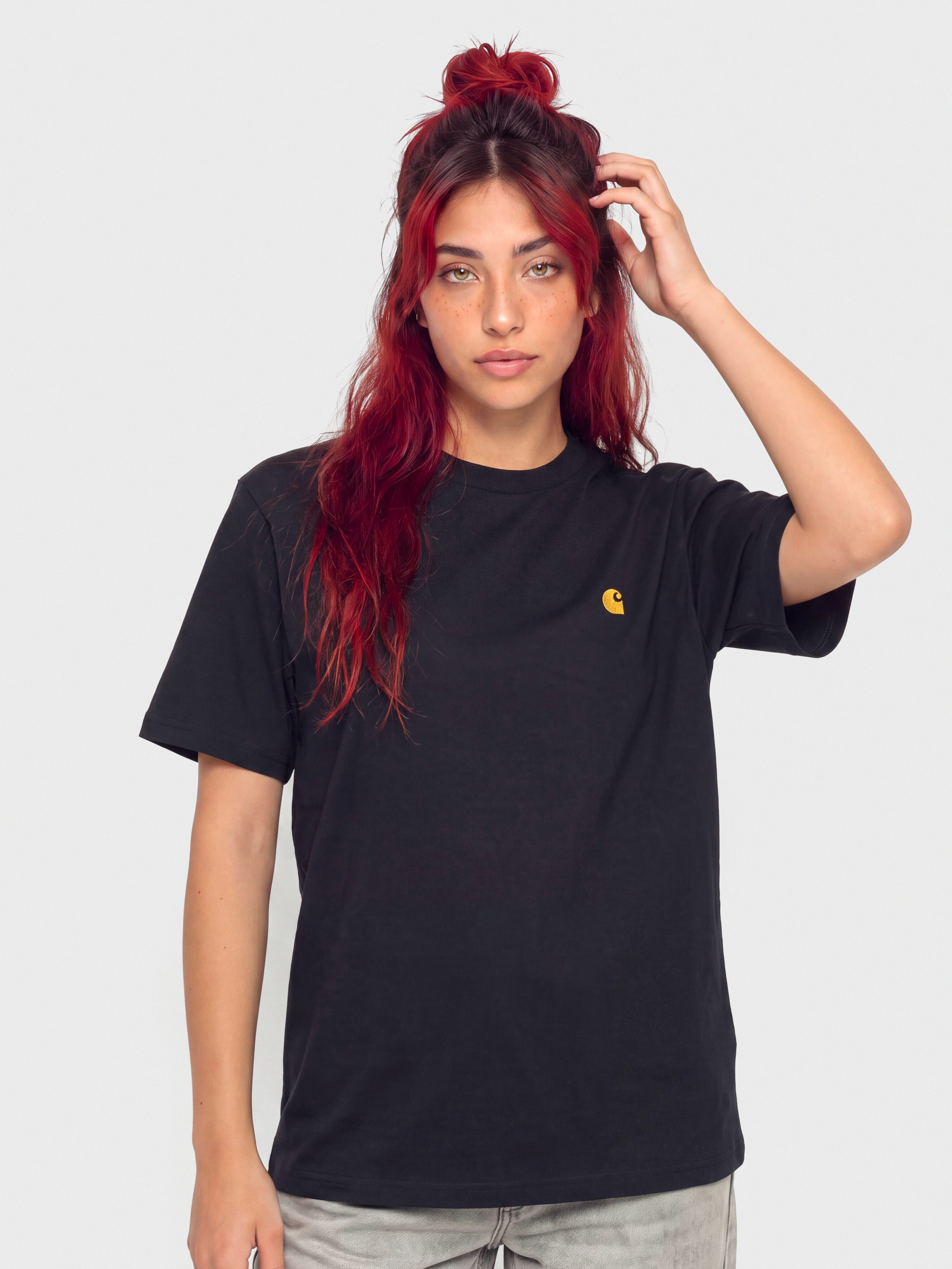 T-shirt Carhartt WIP Chase Wmn (dark navy/gold)