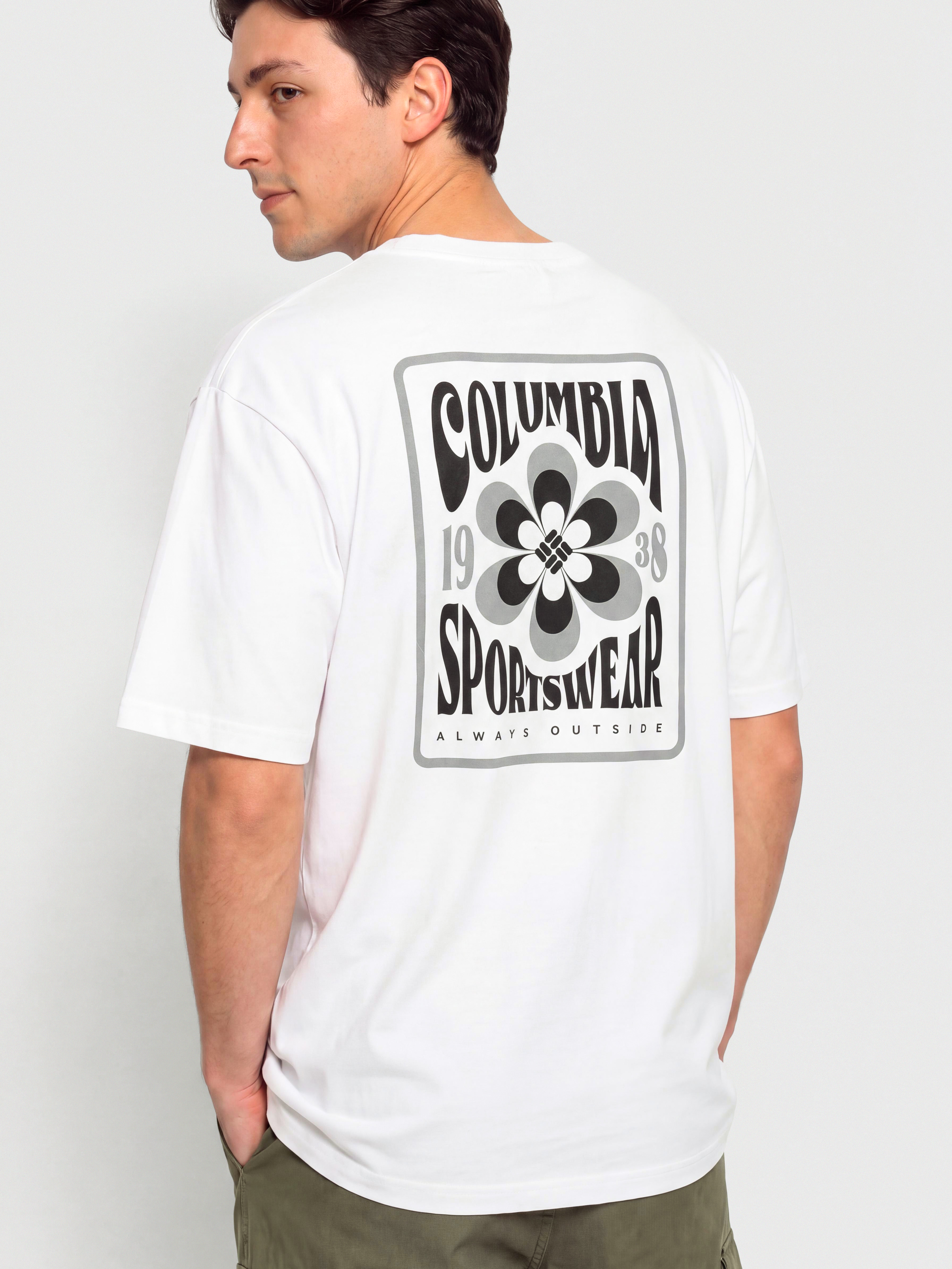 T-shirt Columbia CSC Outdoor Back Graphic (white/flower power badge)