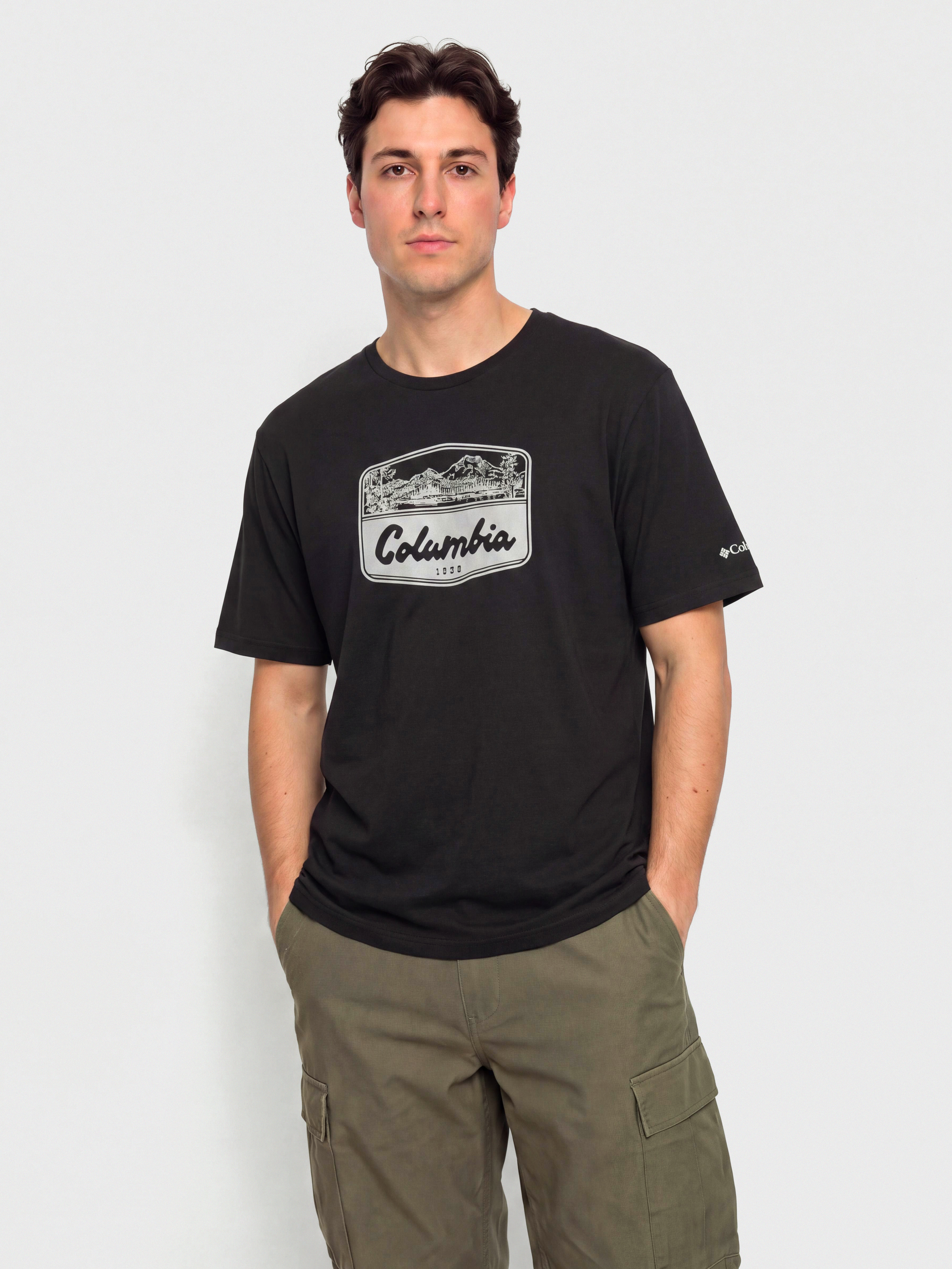 T-shirt Columbia CSC Seasonal Graphic (black/hex woodblock badge)