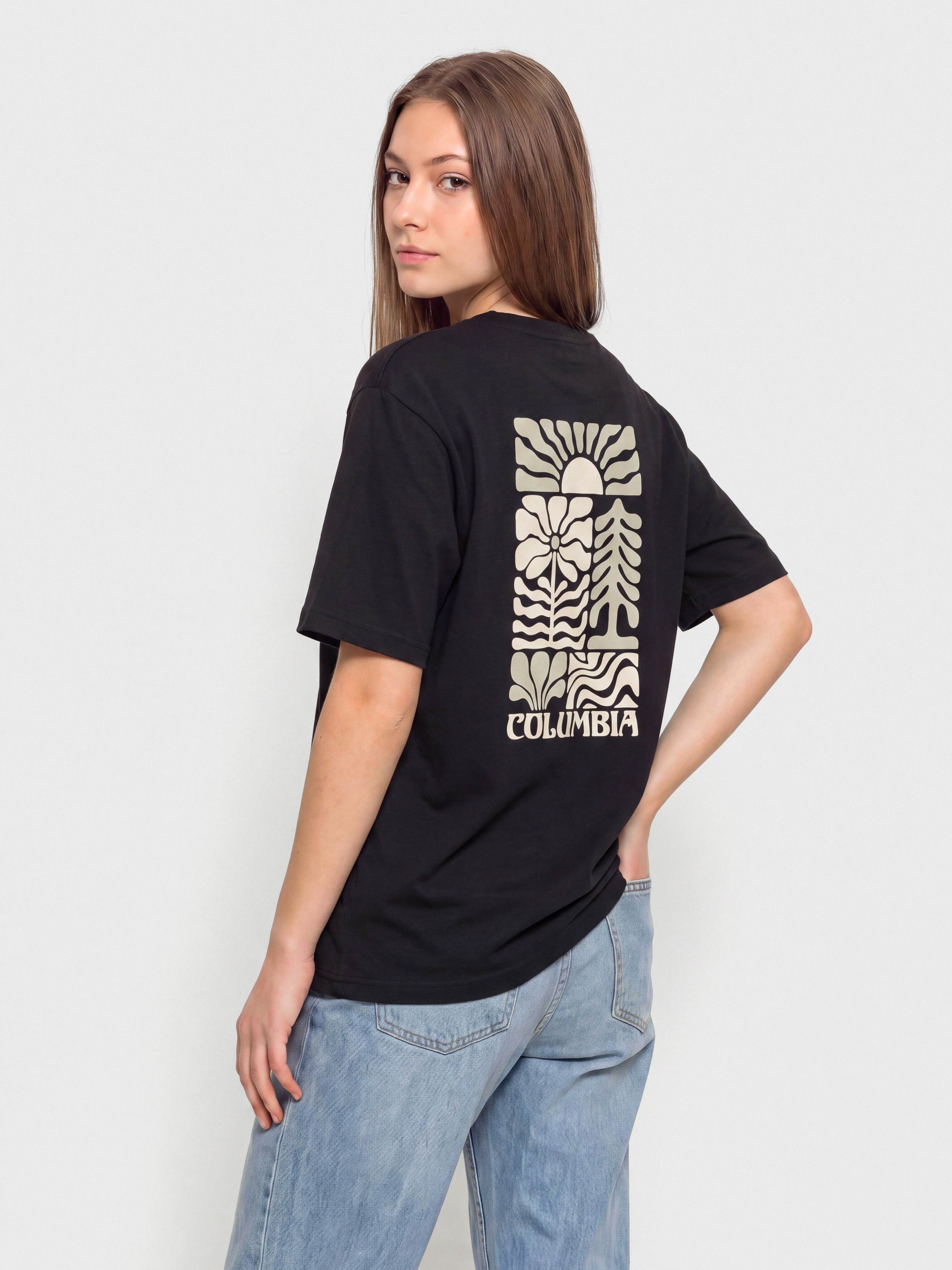 T-shirt Columbia Rolling Bend Graphic Oversized Wmn (black/floral groove)