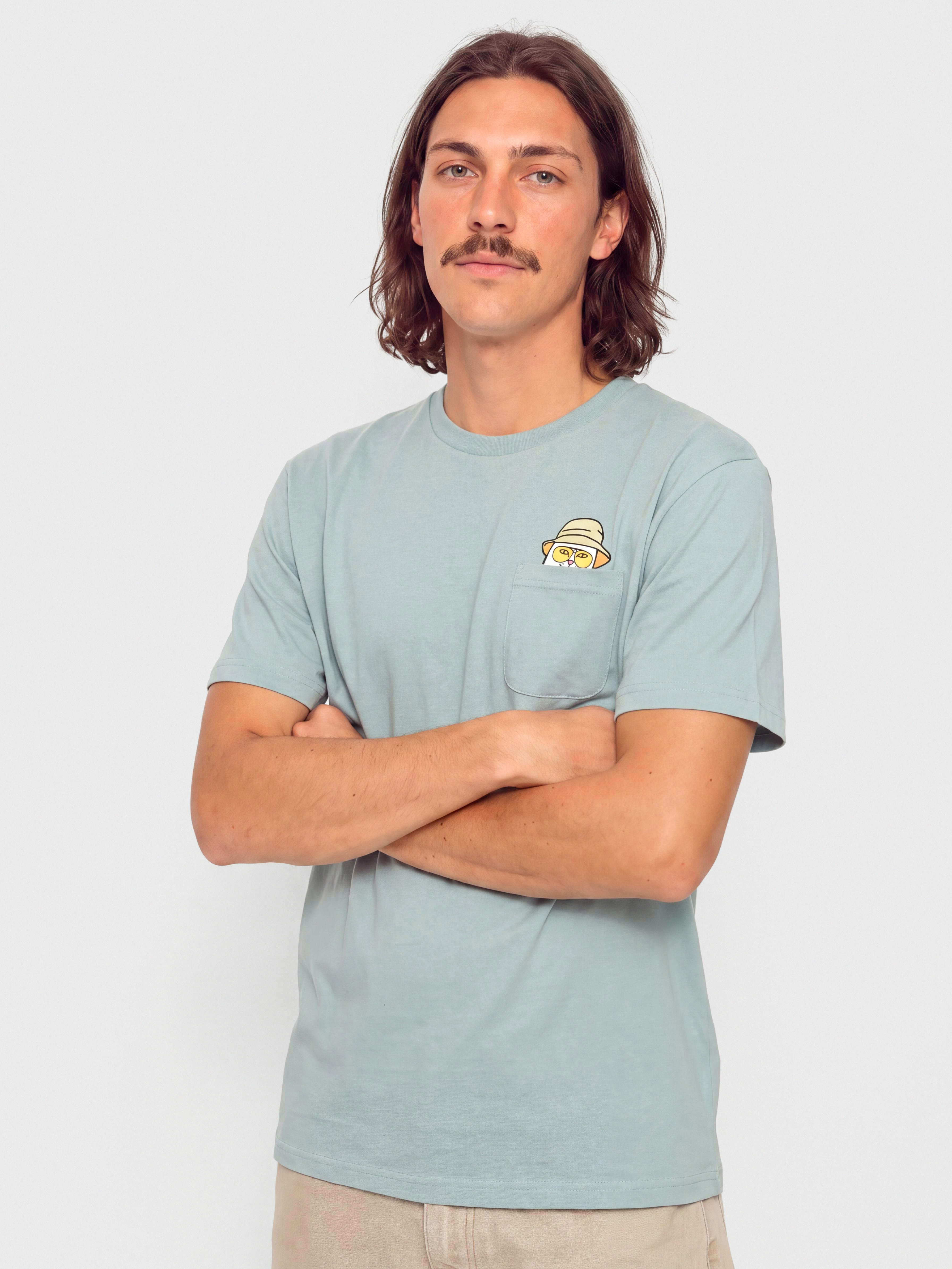 T-shirt RipNDip Nermal S Thompson Pocket (silver blue)
