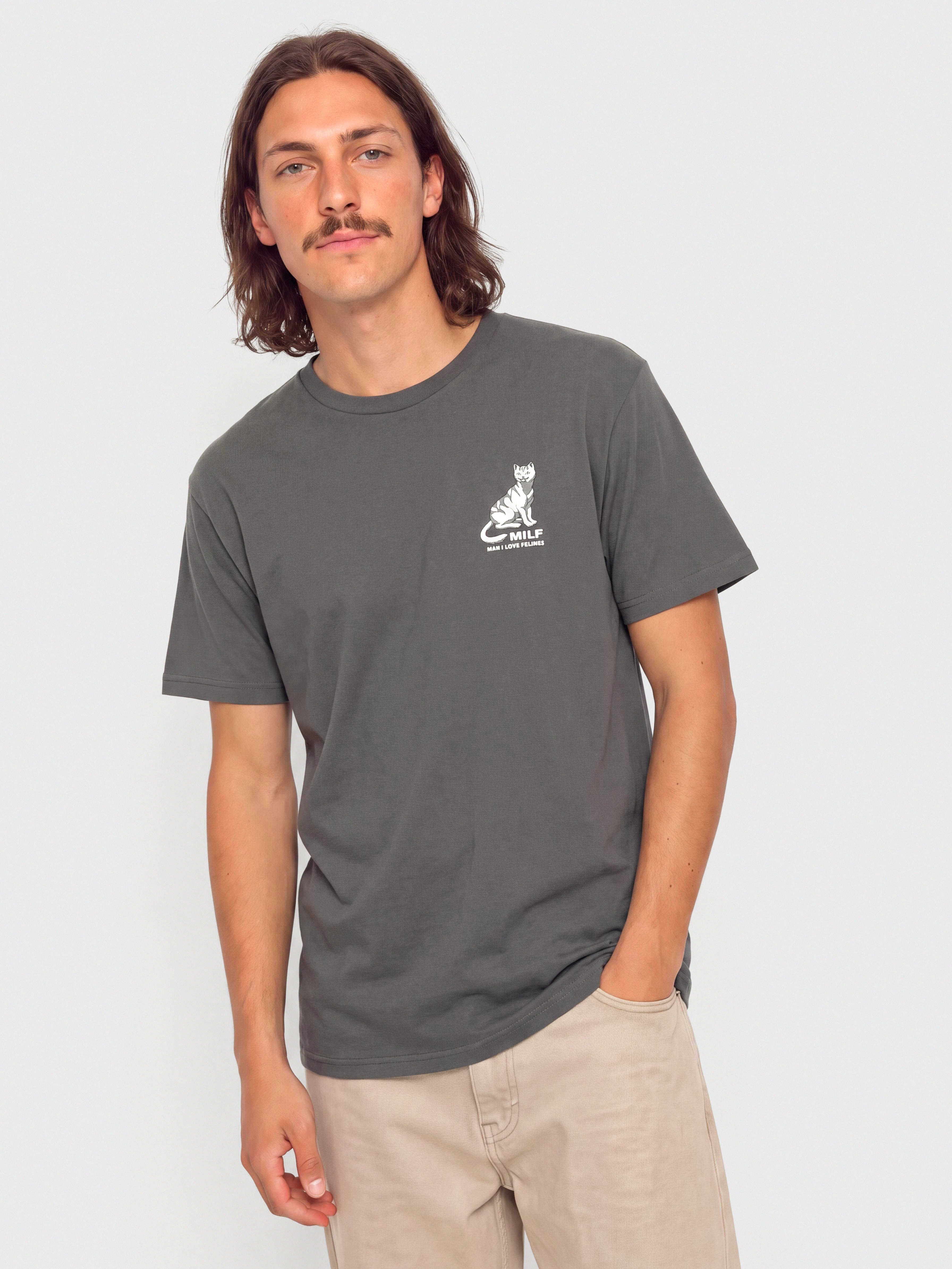 T-shirt RipNDip Man I Love Felines (charcoal)