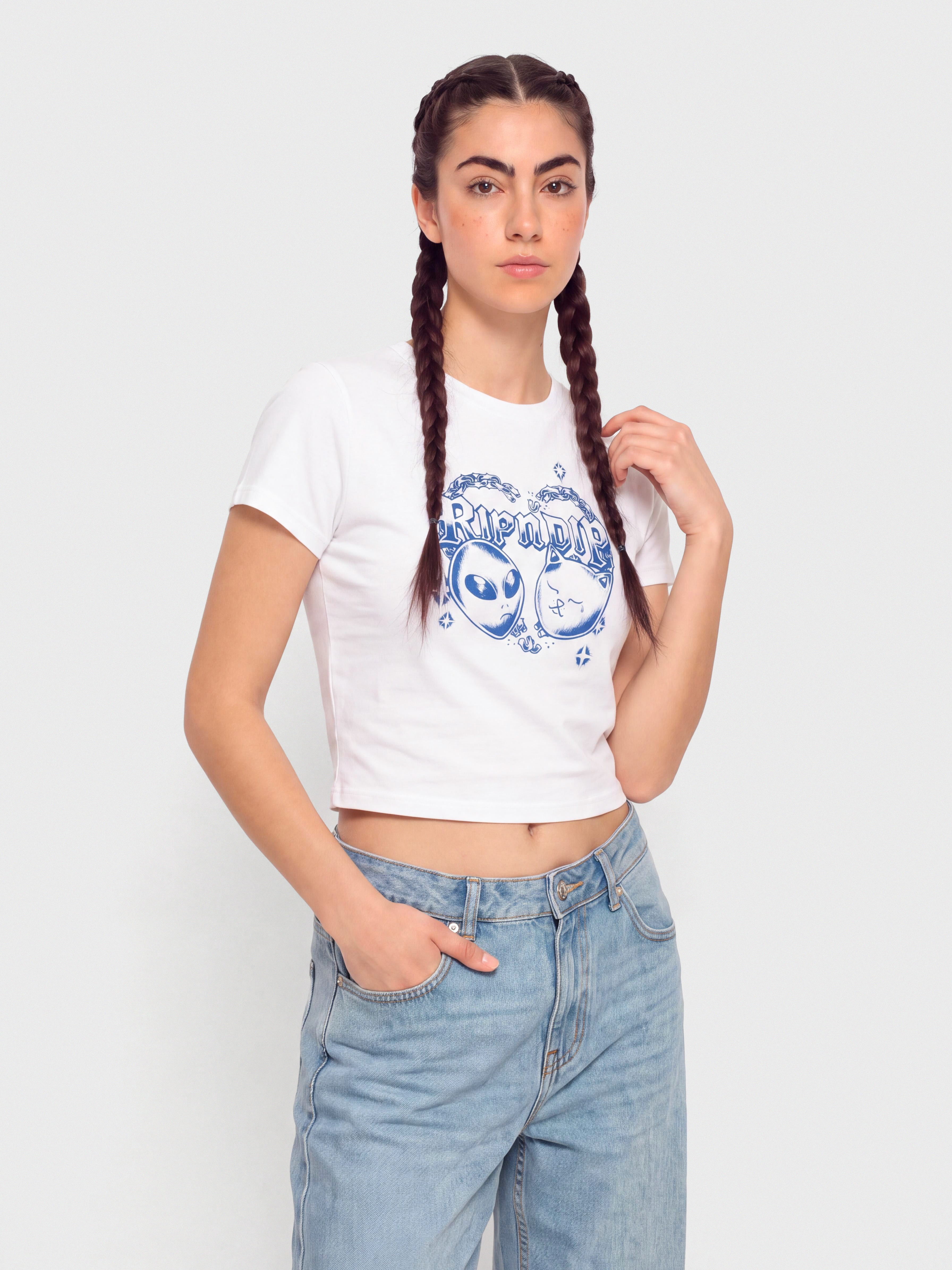 T-shirt RipNDip Kali Cropped Baby Wmn (white)