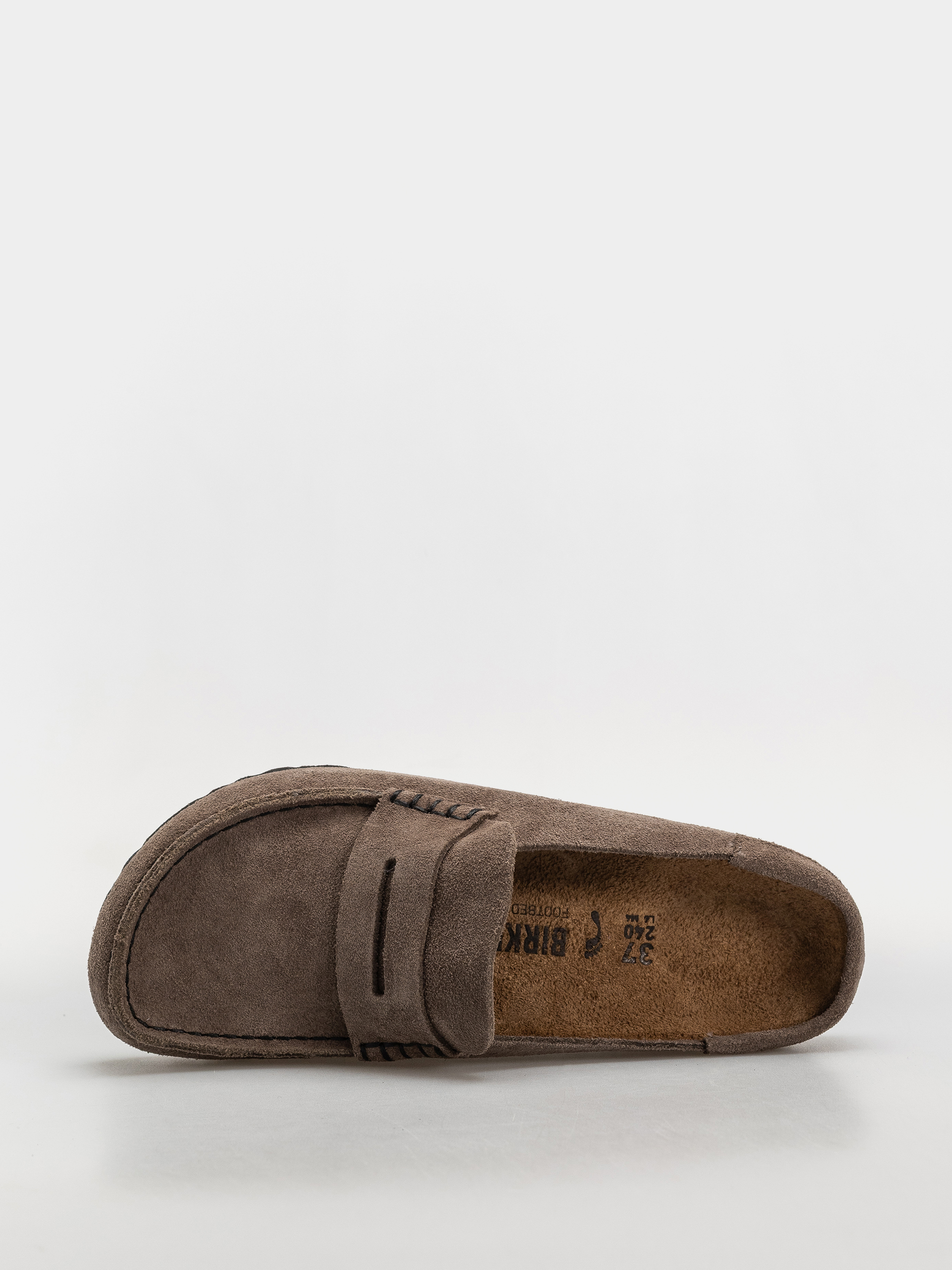Klapki Birkenstock Naples Wrapped Suede Leather Narrow (concrete gray)