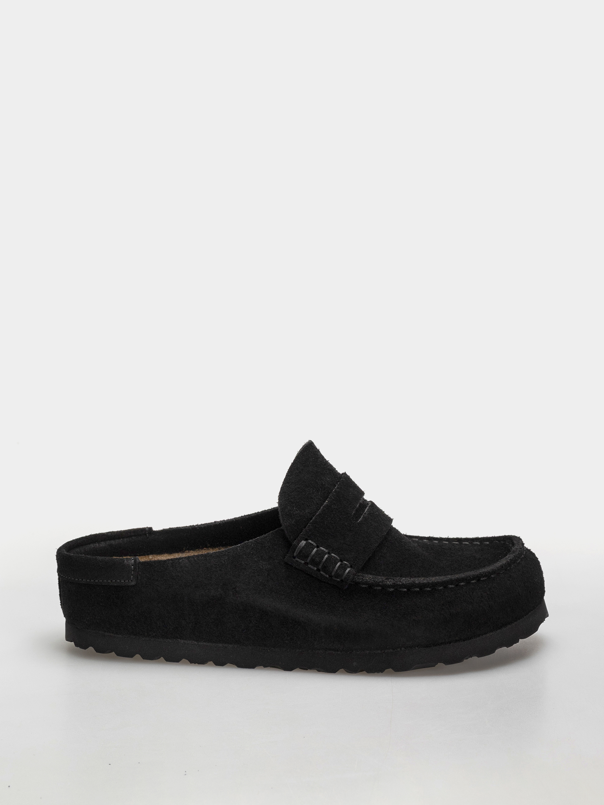 Klapki Birkenstock Naples Wrapped Suede Leather Narrow (black)