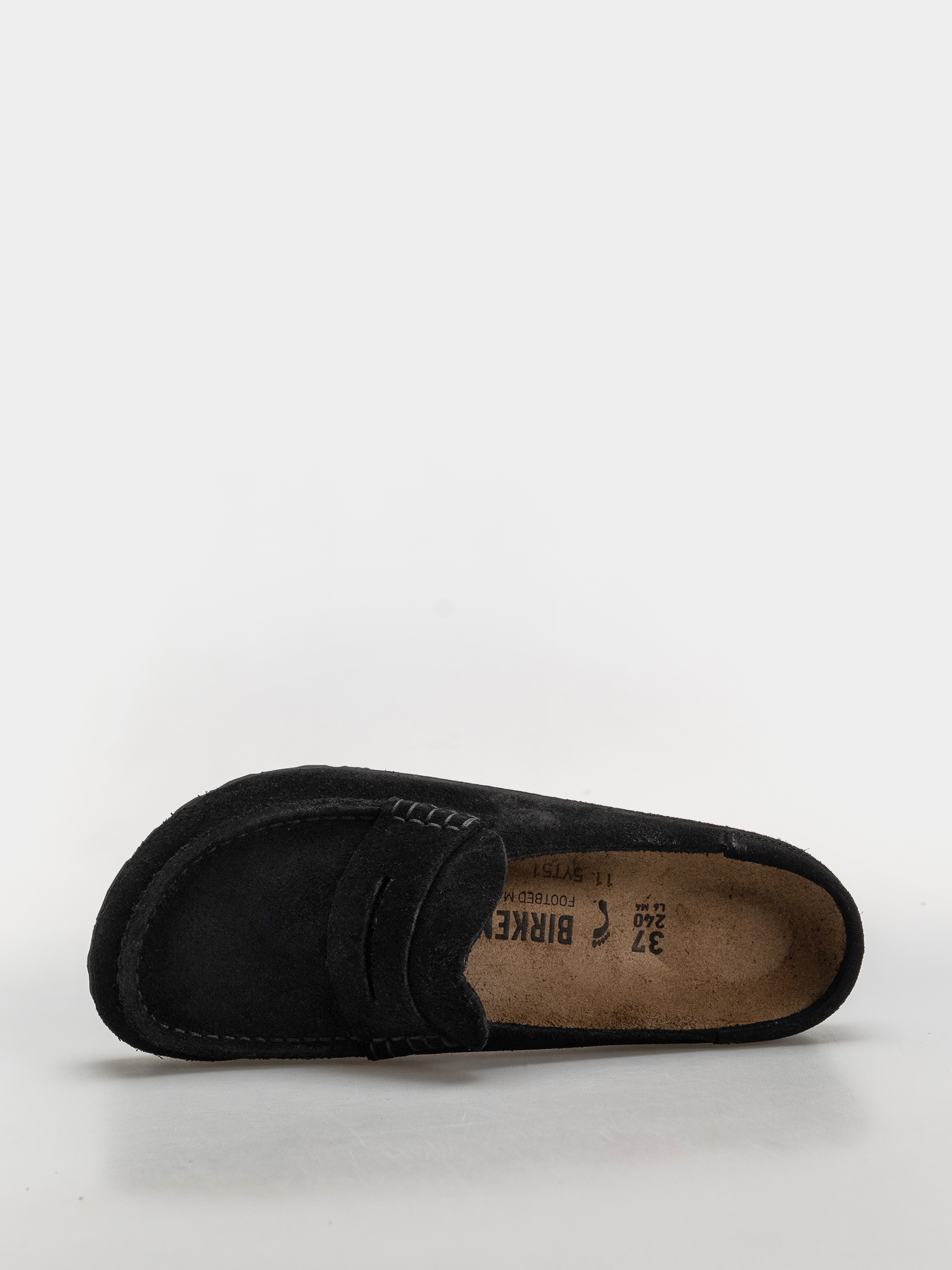 Klapki Birkenstock Naples Wrapped Suede Leather Narrow (black)