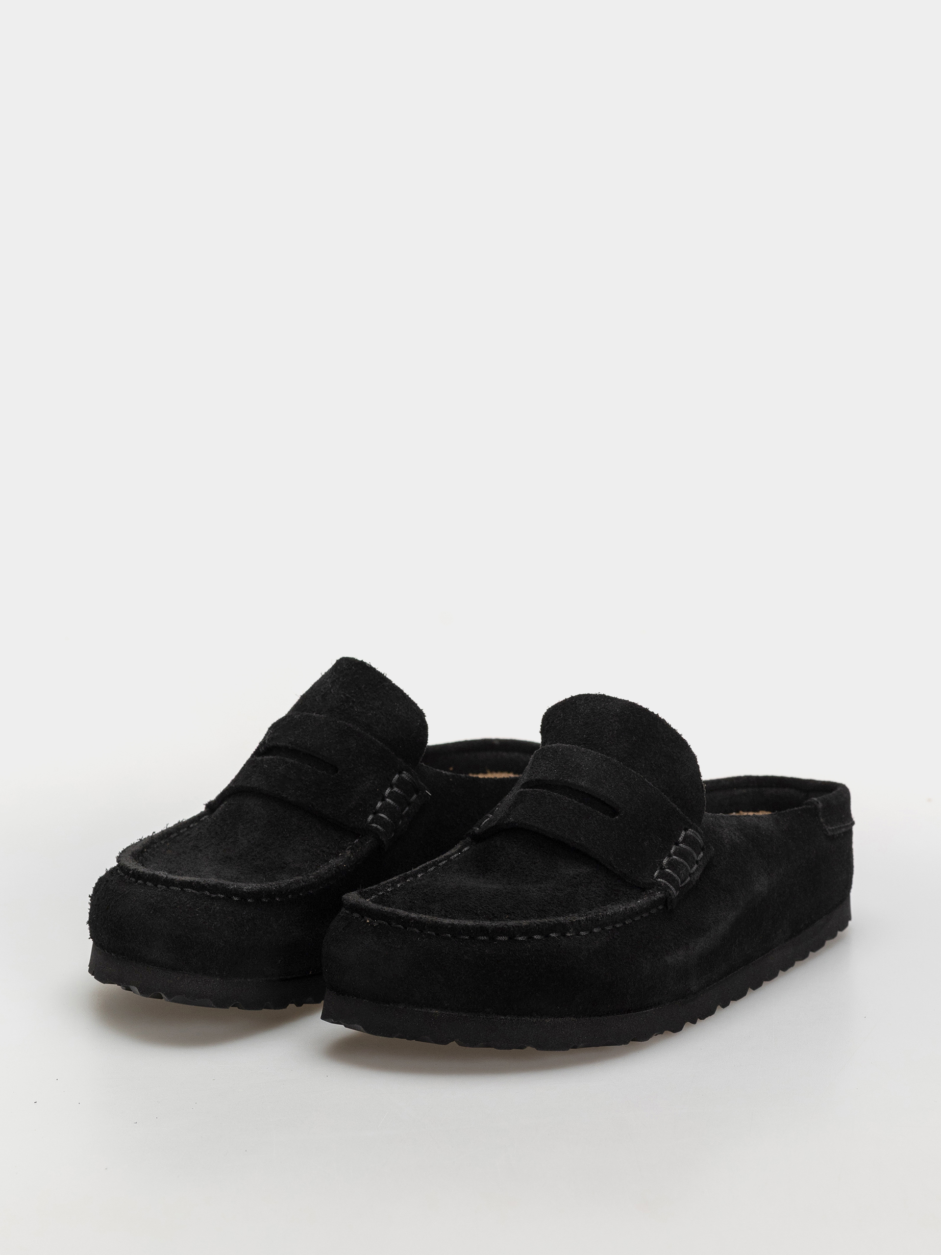 Klapki Birkenstock Naples Wrapped Suede Leather Narrow (black)